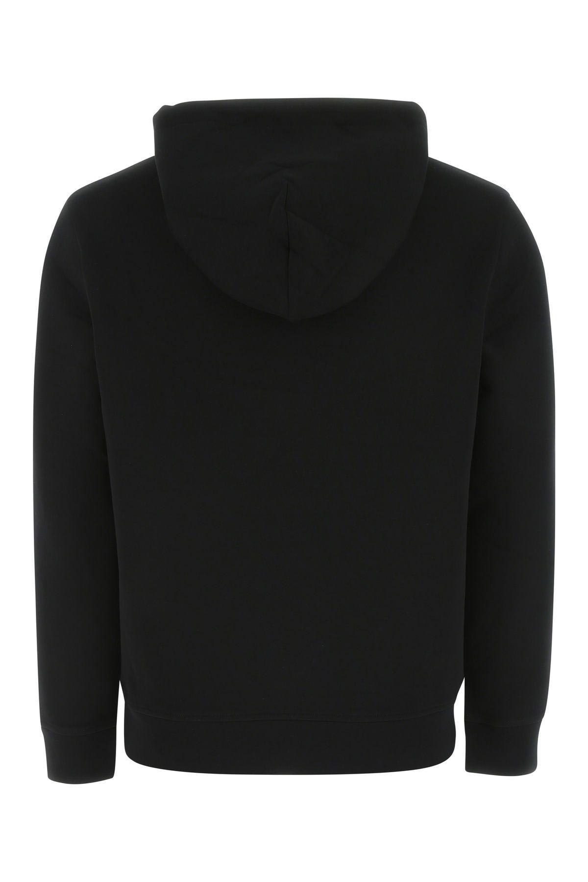 Shop Emporio Armani Black Stretch Cotton Blend Sweatshirt In Nero