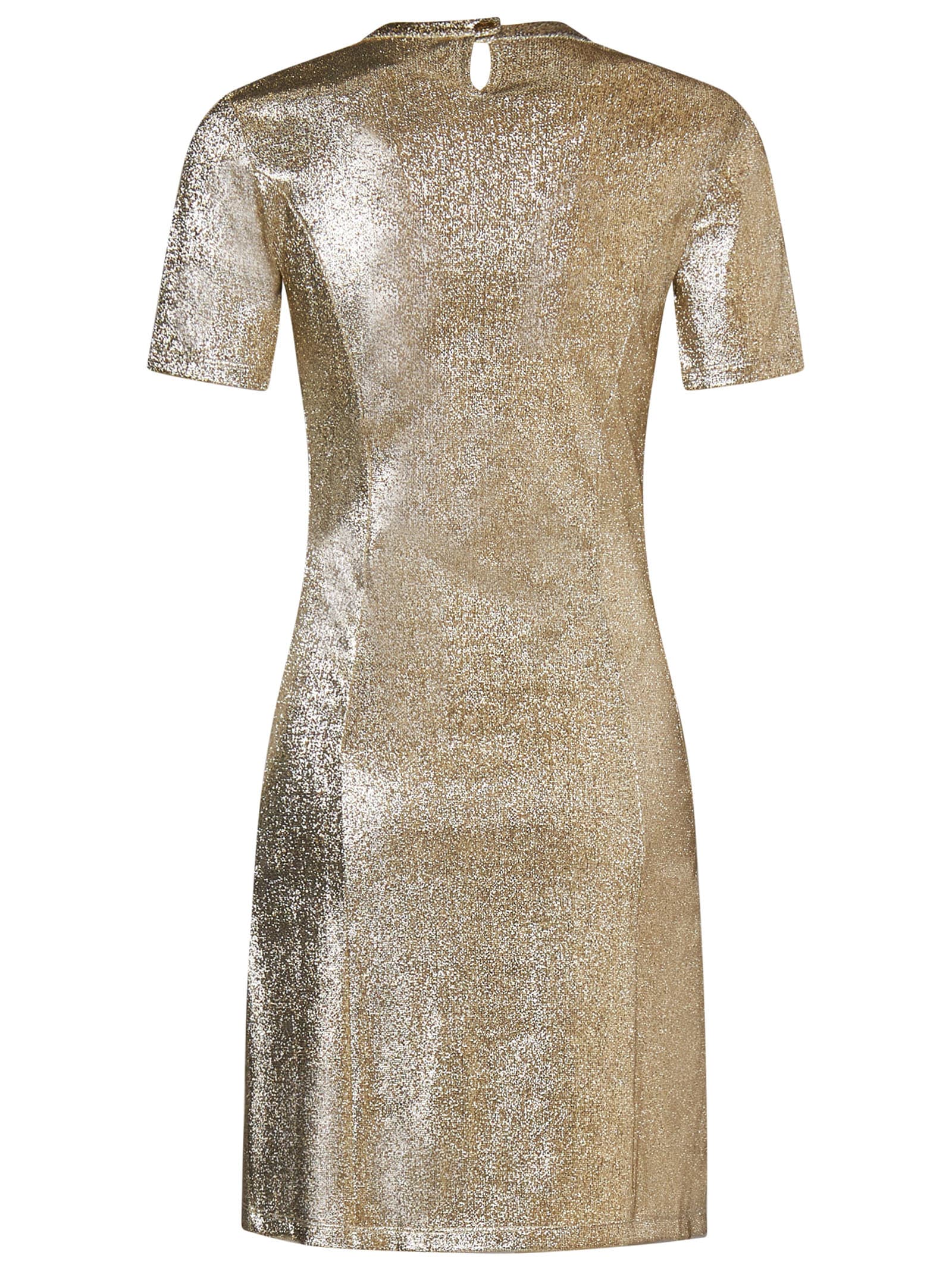 Shop Rabanne Mini Dress In Argento/oro
