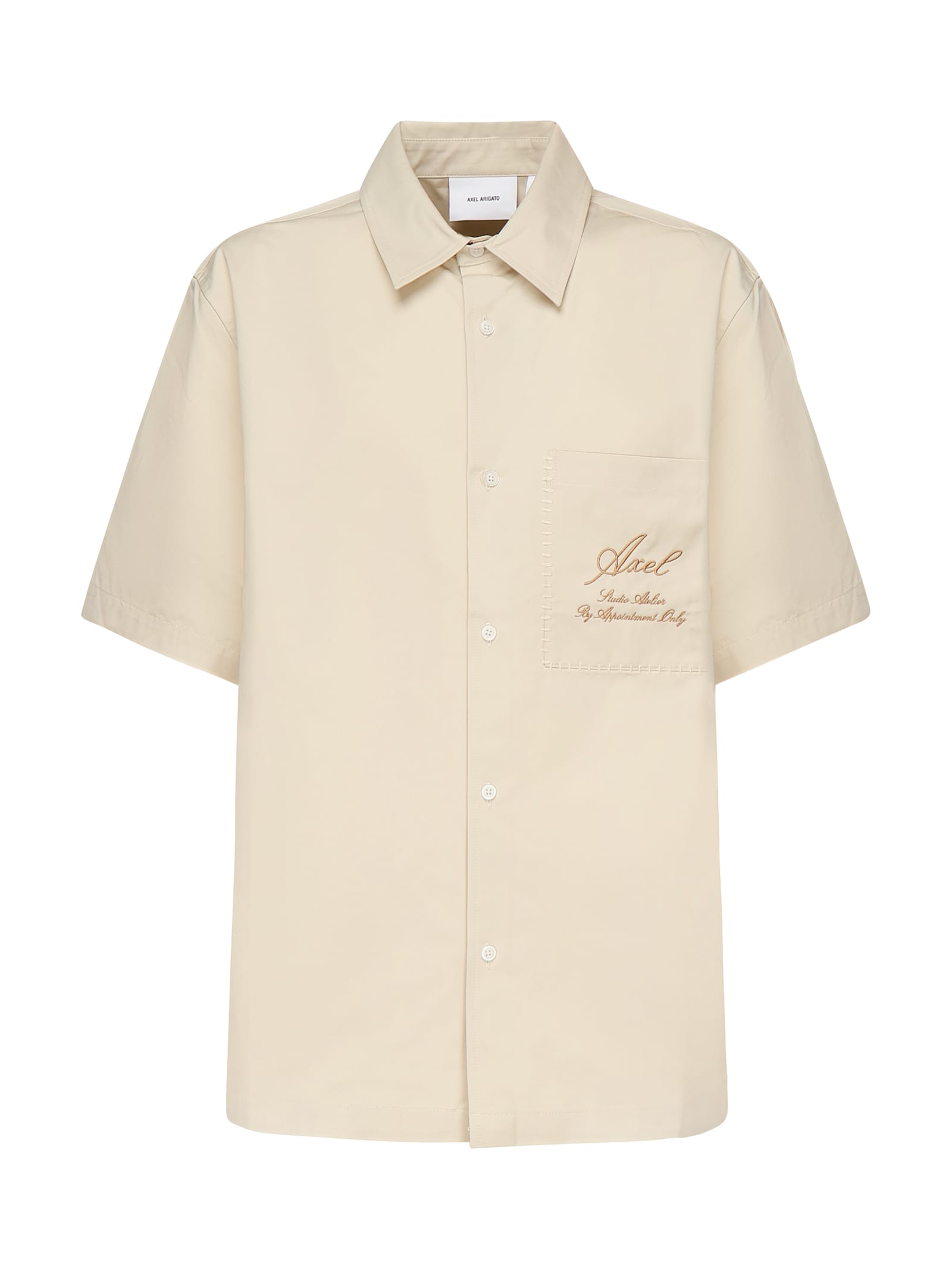Axel Arigato Stitch Shirt In Beige Cotton