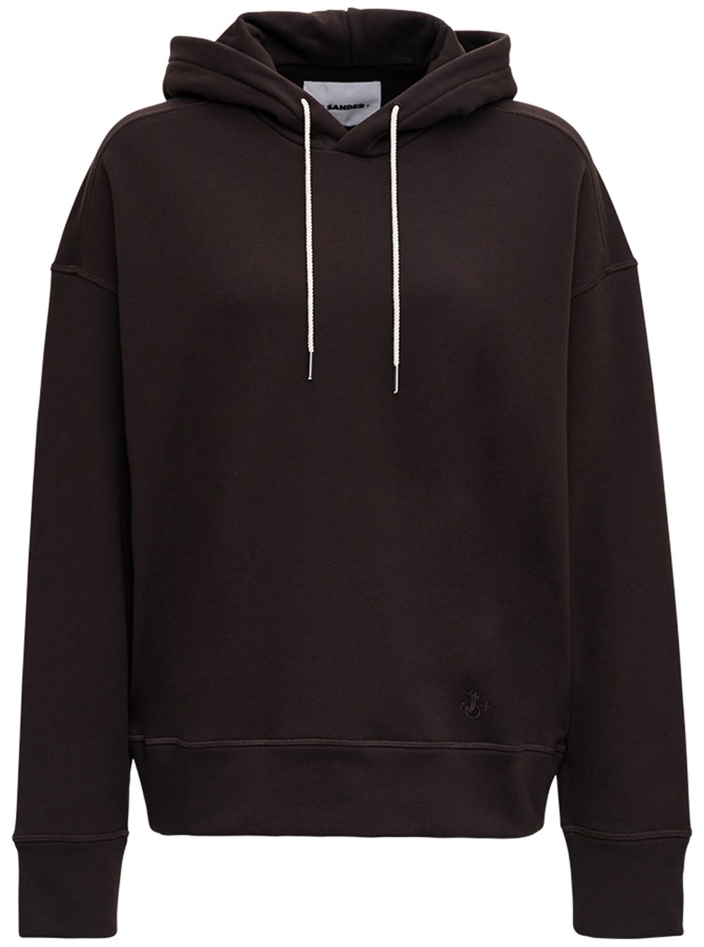 Jil Sander Brown Cotton Hoodie With Logo Embroidery