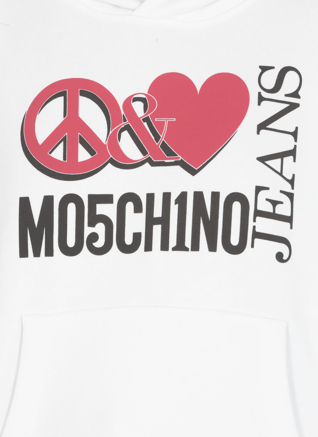 Shop M05ch1n0 Jeans Peace & Love Hoodie In White