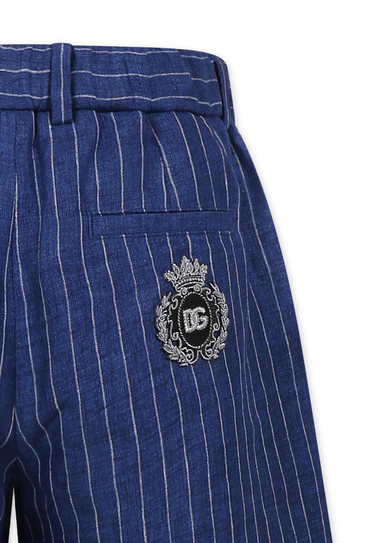 Dolce & Gabbana Blue Jacket For Boy With Dg Monogram In Blue
