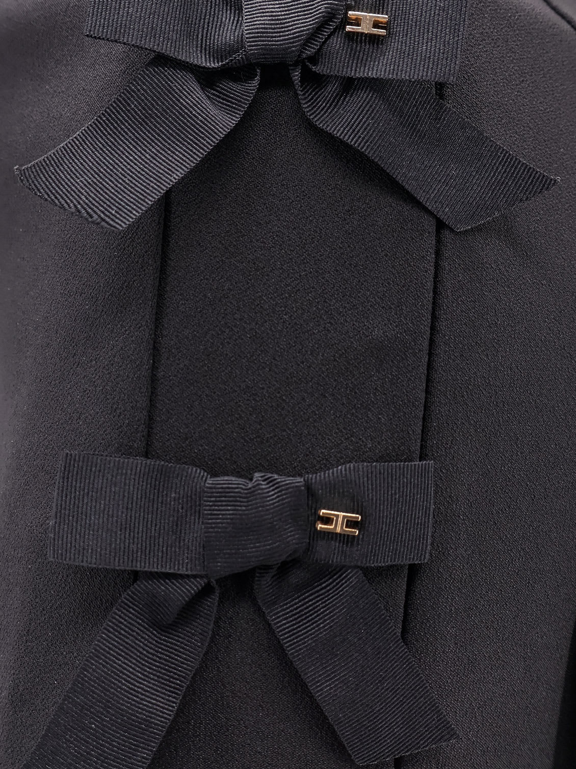 Elisabetta Franchi Crepe Shorts With Satin Bows In Black