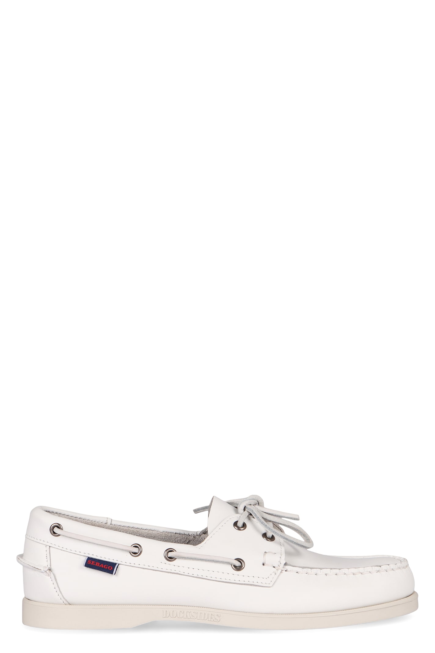 Sebago Portland Loafers In White Leather In White