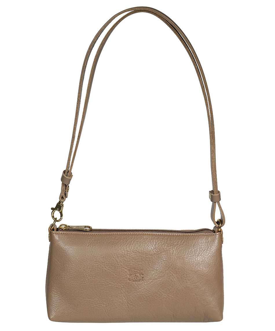 Il Bisonte Leather Shoulder Bag In Gray