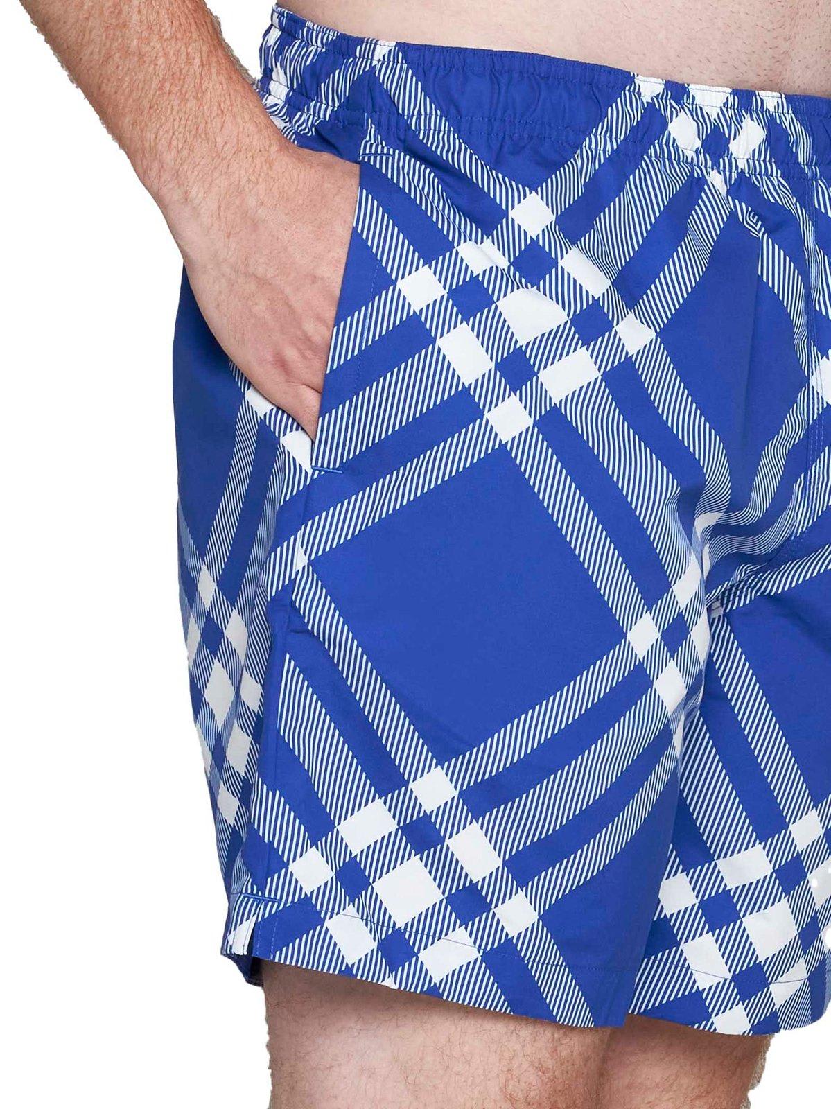 Shop Burberry Check Printed Swim Shorts In Knight Ip Check