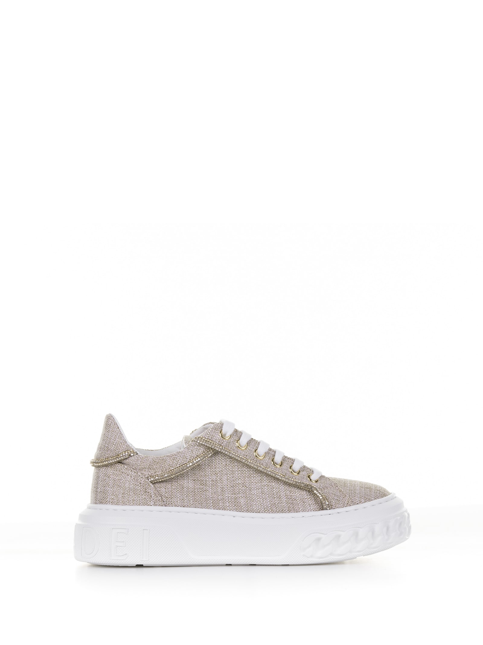 Casadei holographic-panel leather sneakers - White