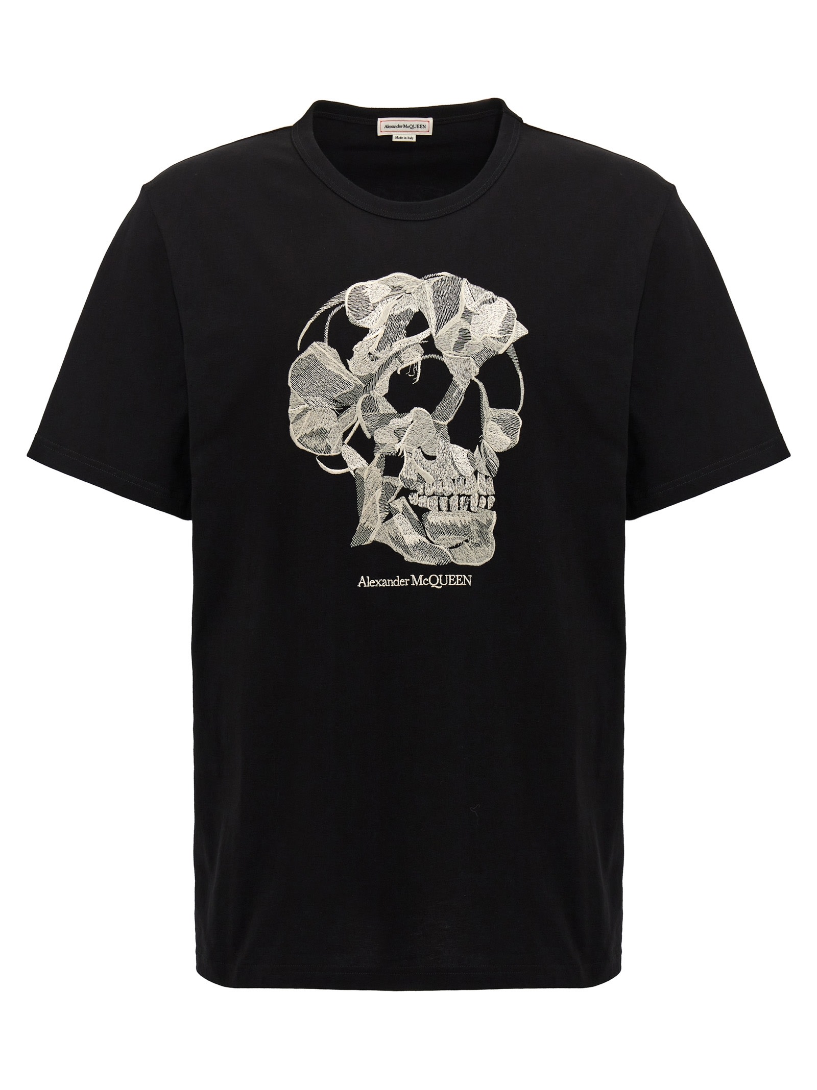 Shop Alexander Mcqueen Embroidery T-shirt In White/black