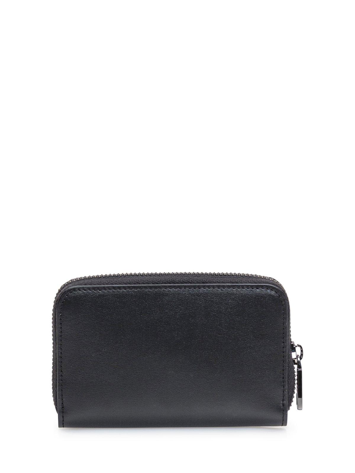 Shop Dolce & Gabbana Logo Plaque Zipped Compact Wallet In Nero