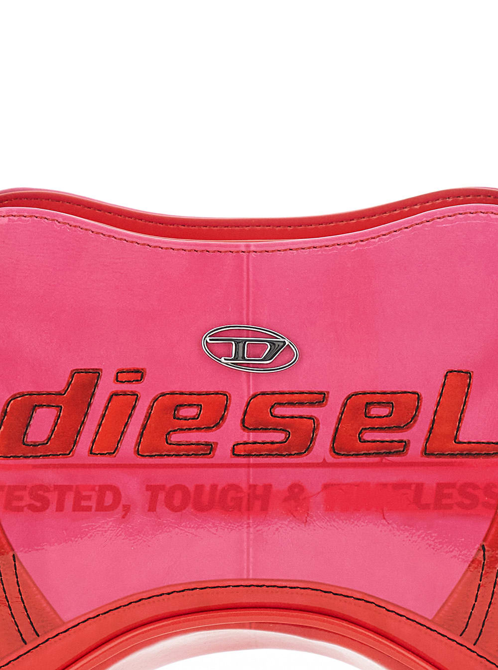 Diesel Play Pink Shoulder Bag With Logo Detail On The Front In Eco-leather Woman In Pink