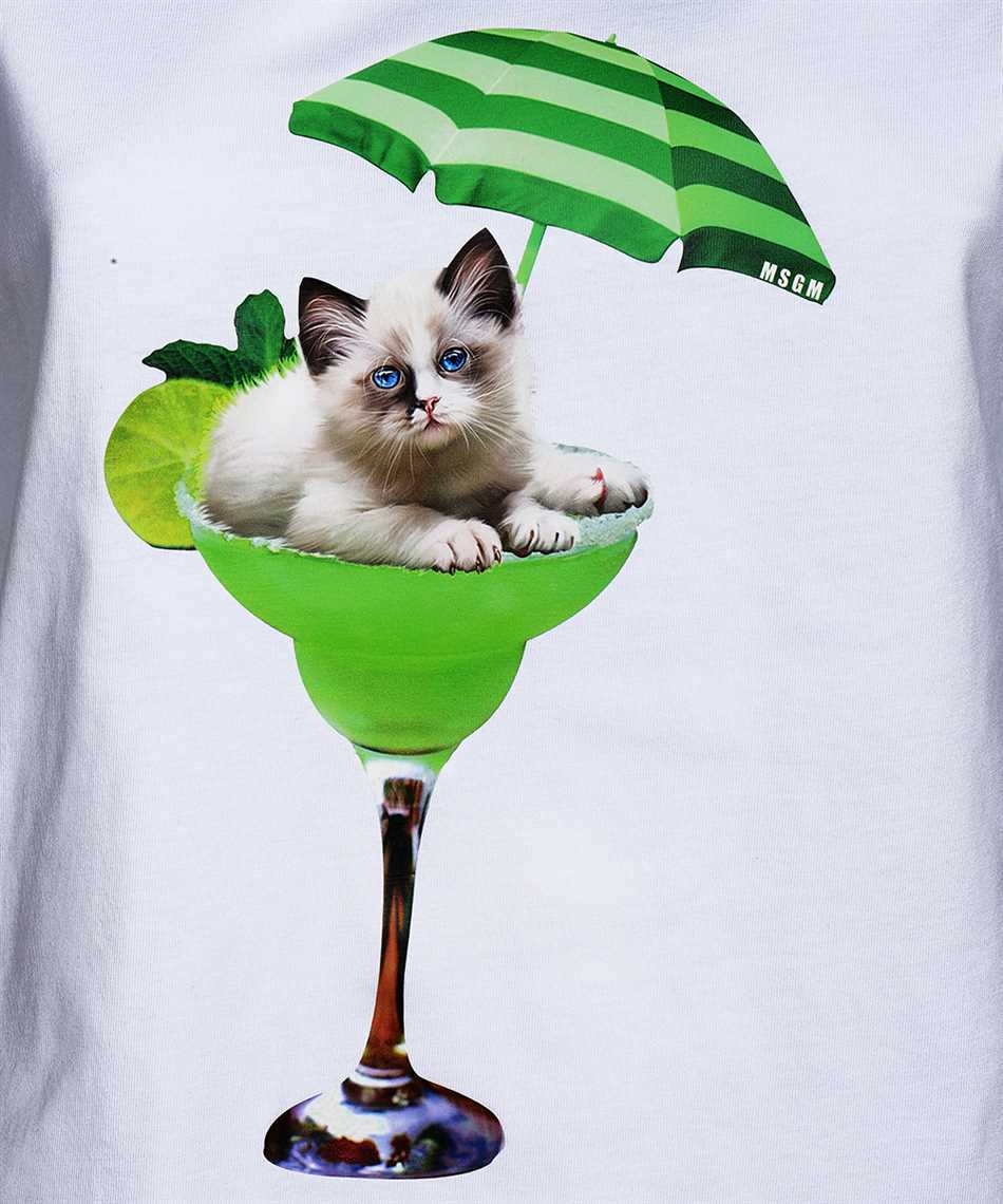 Msgm Graphic-print Crew-neck T-shirt In White