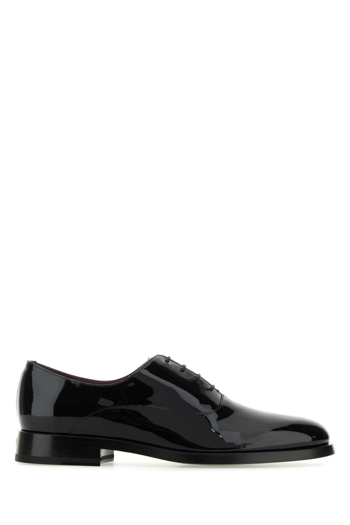 Shop Valentino Black Leather Lace-up Shoes In Nero