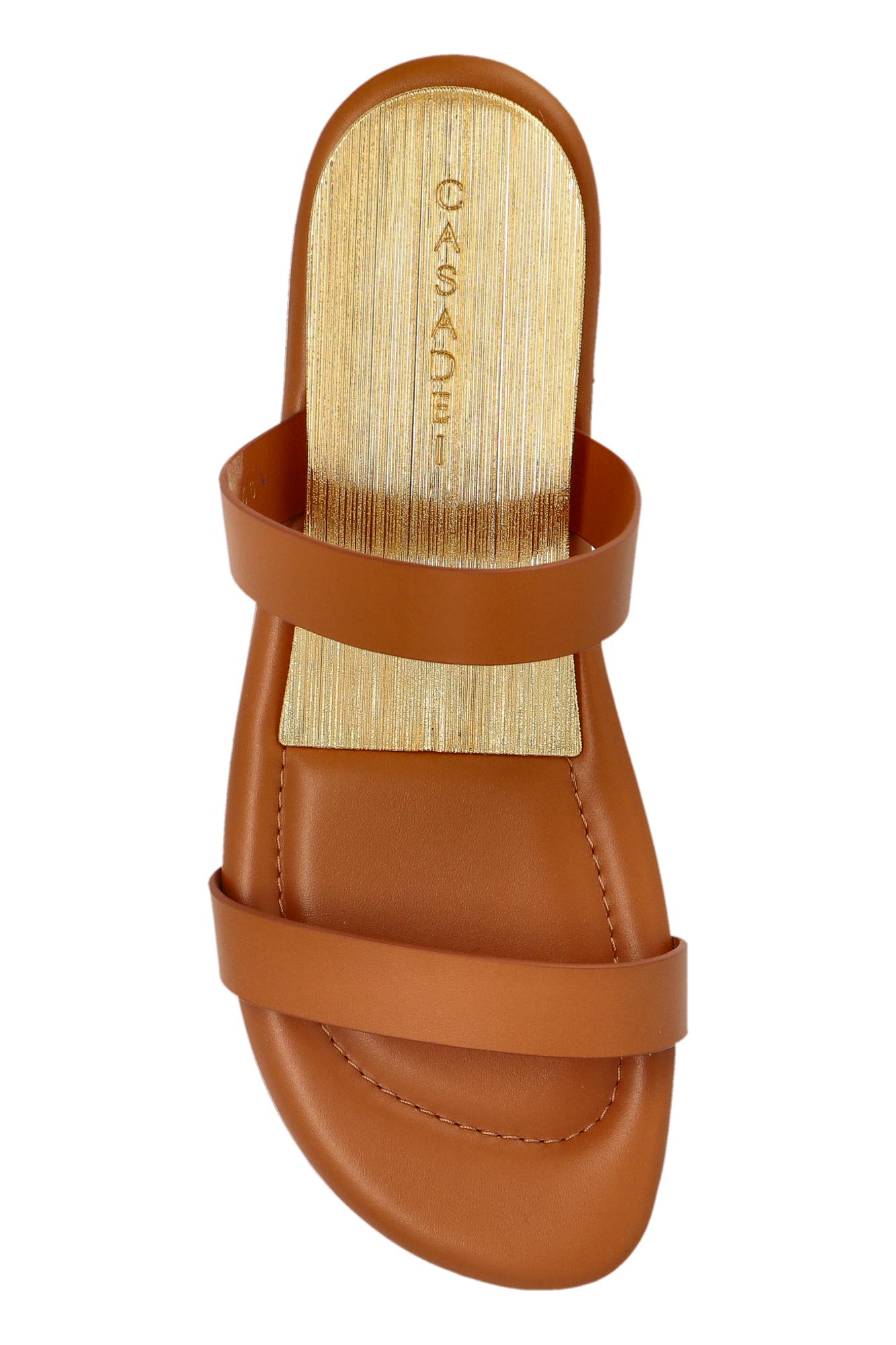 Casadei Leather Slippers In Brown
