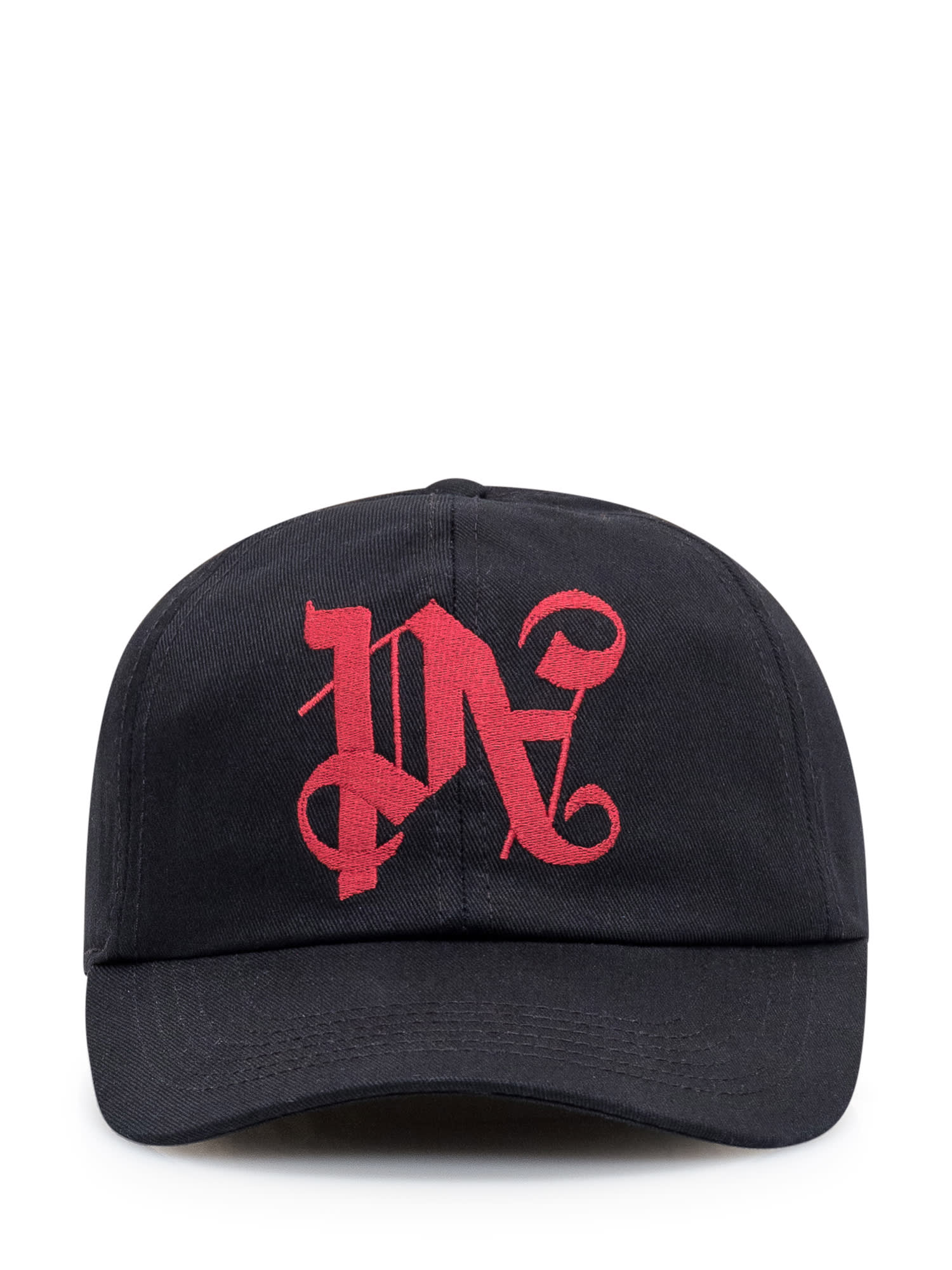 Shop Palm Angels Cap With Logo In Black Dark Red