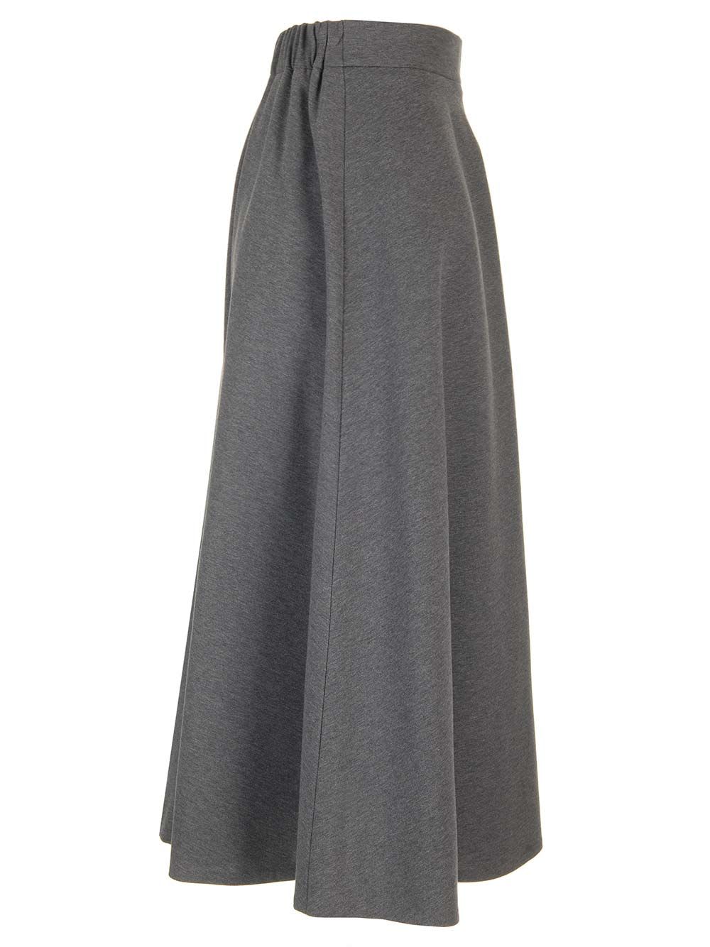 Shop Brunello Cucinelli Circle Midi Skirt In Grey