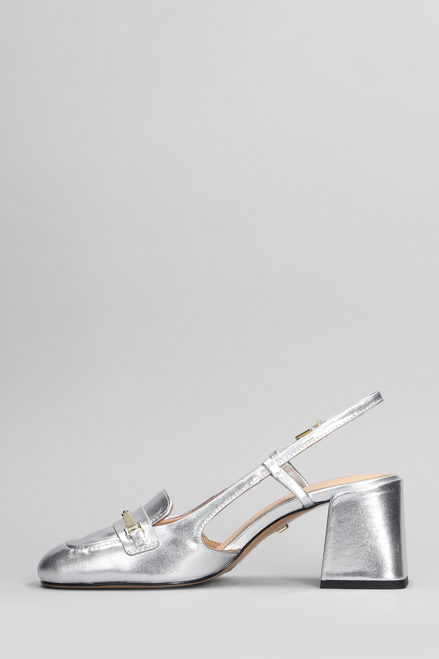 Shop Lola Cruz Clover 55 Pumps In Silver Leather