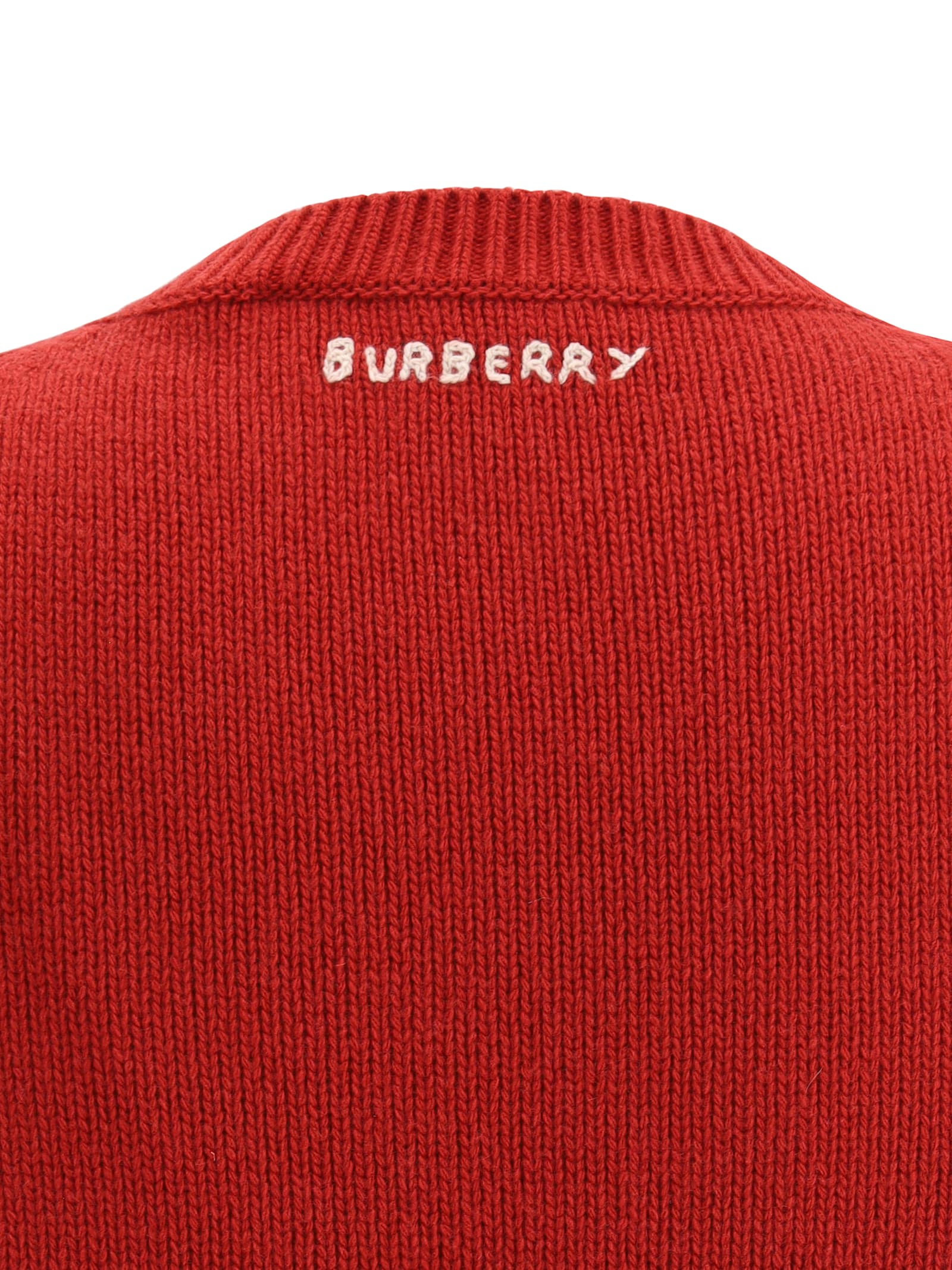 Burberry B Snake Wool Cashmere Sweater In Red