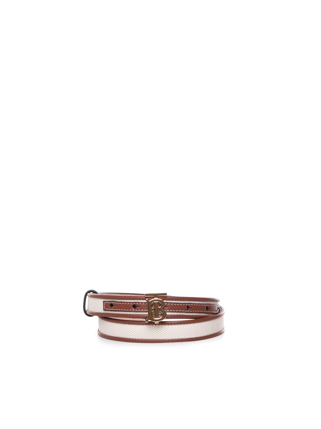 Shop Burberry Tb Belt In Canvas And Leather In A1395