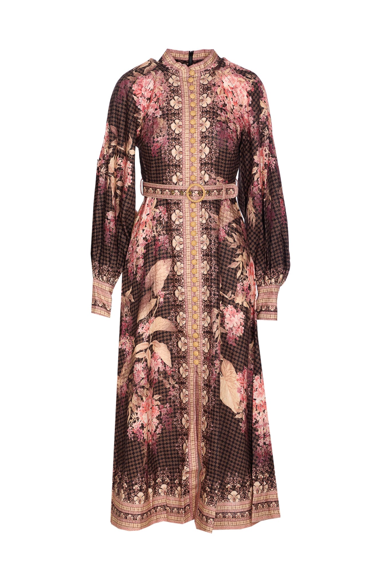 Shop Zimmermann Illuminate Buttoned Midi Dress