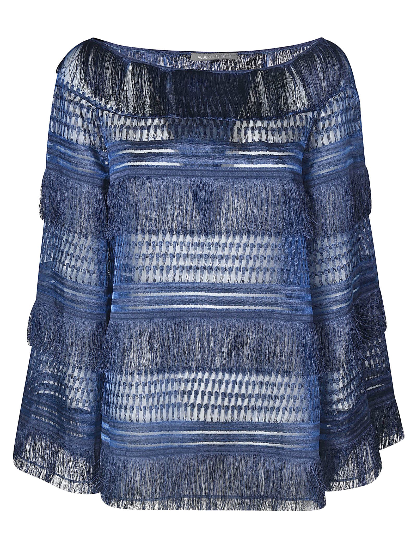 ALBERTA FERRETTI FRINGED DETAIL BLOUSE,11240087