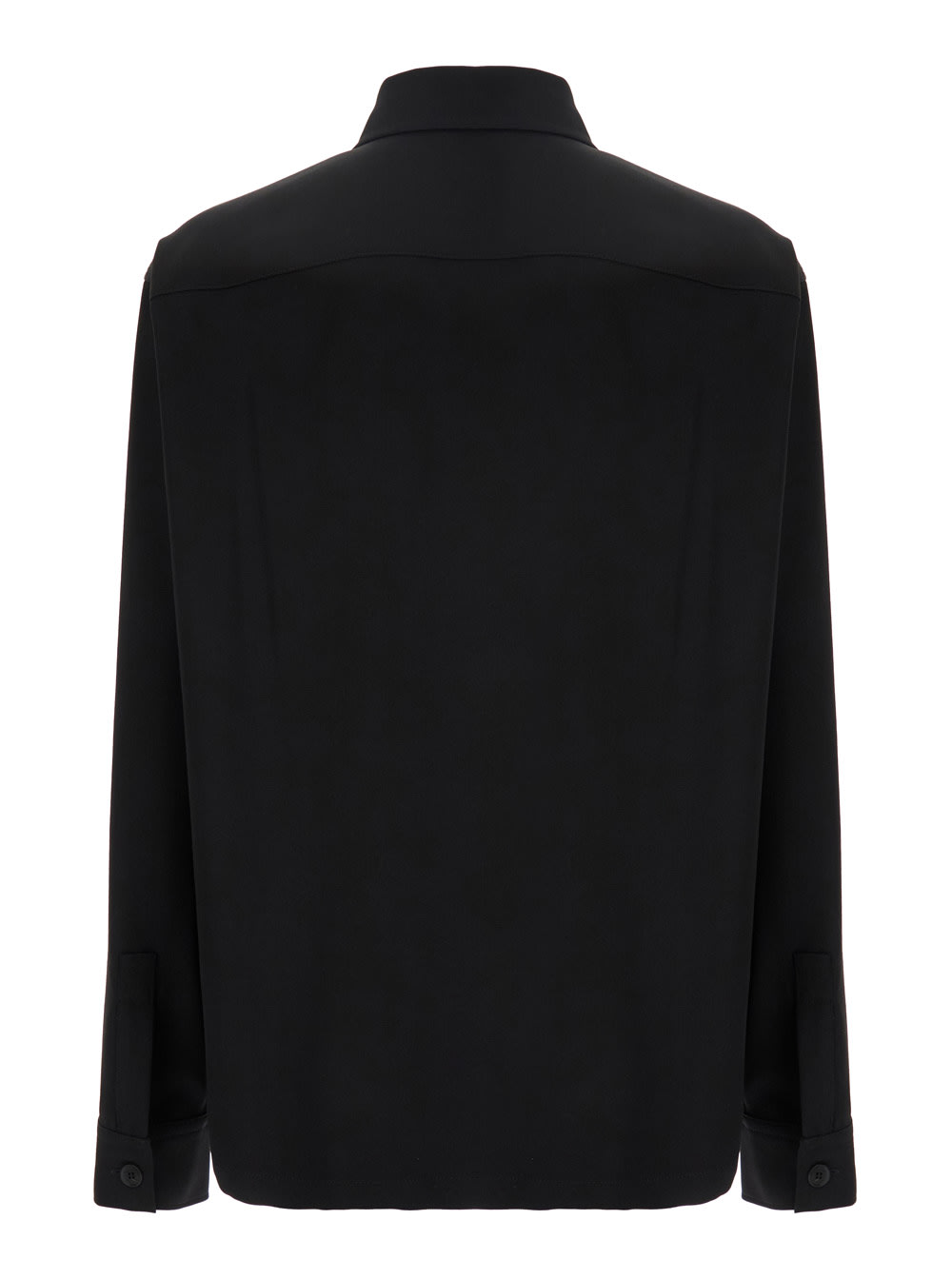 Balmain Black Shirt With Classic Collar And Logo Detail On The Pocket In Black