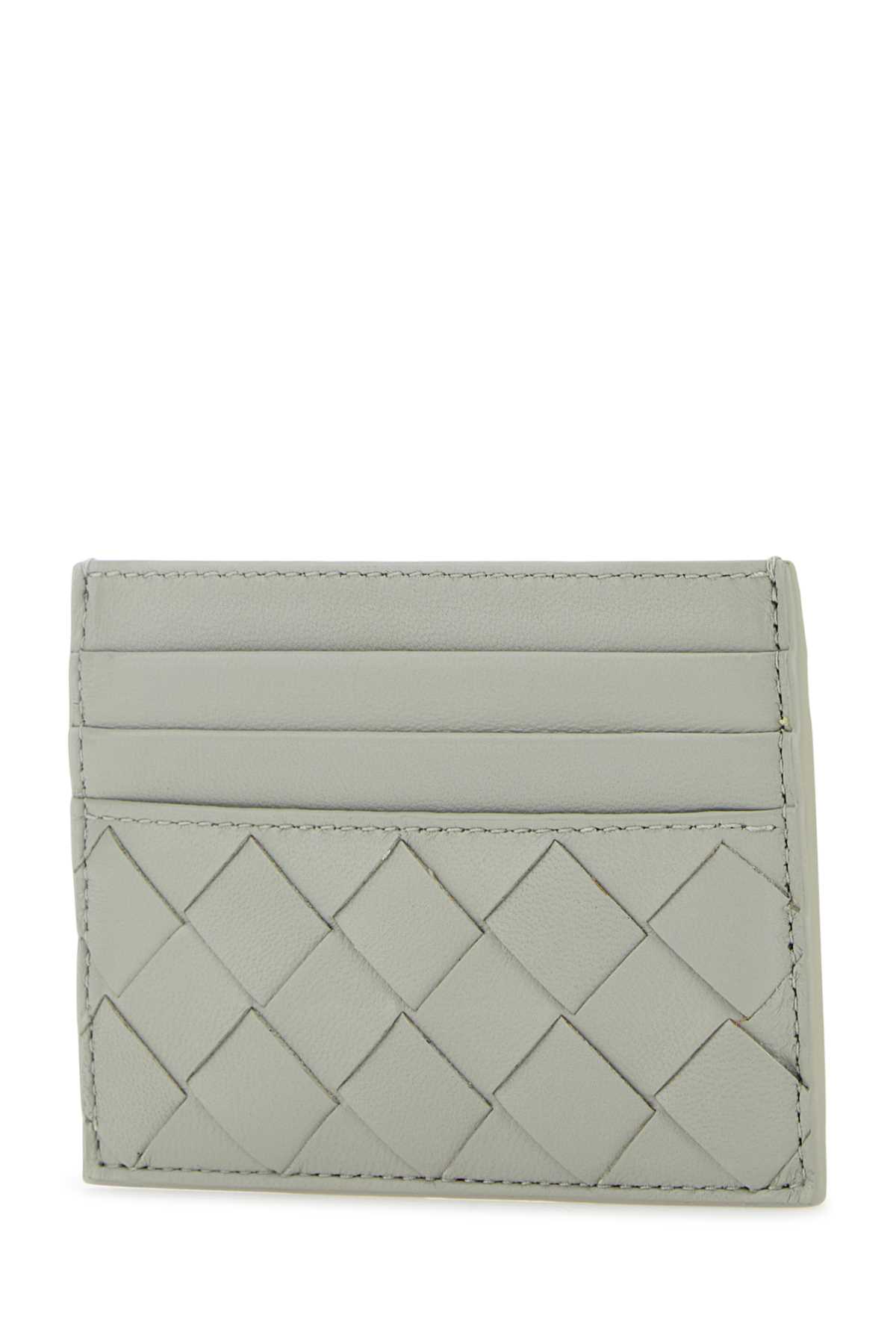 Shop Bottega Veneta Grey Leather Card Holder In Agategreygold