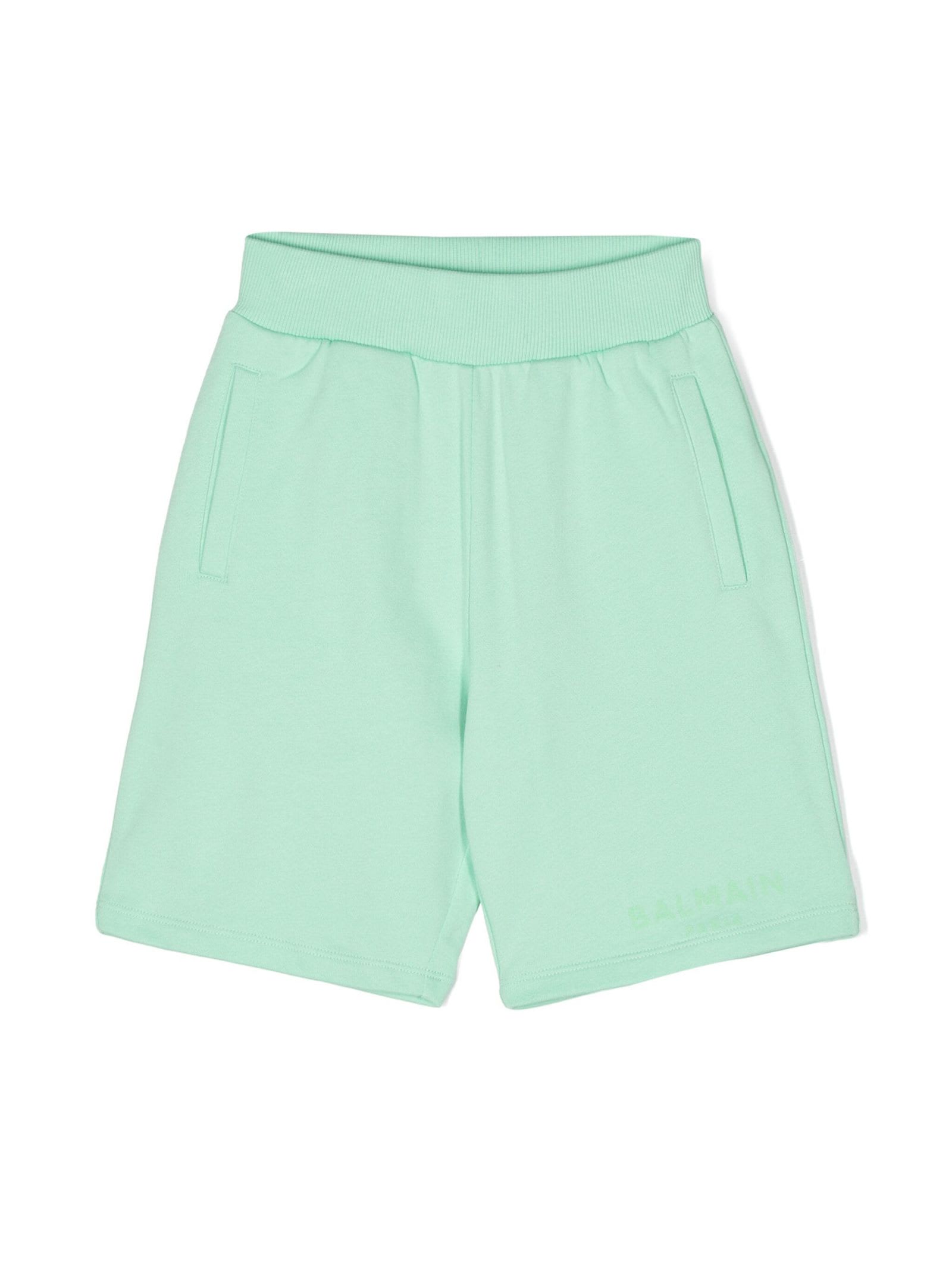 Shop Balmain Shorts Green