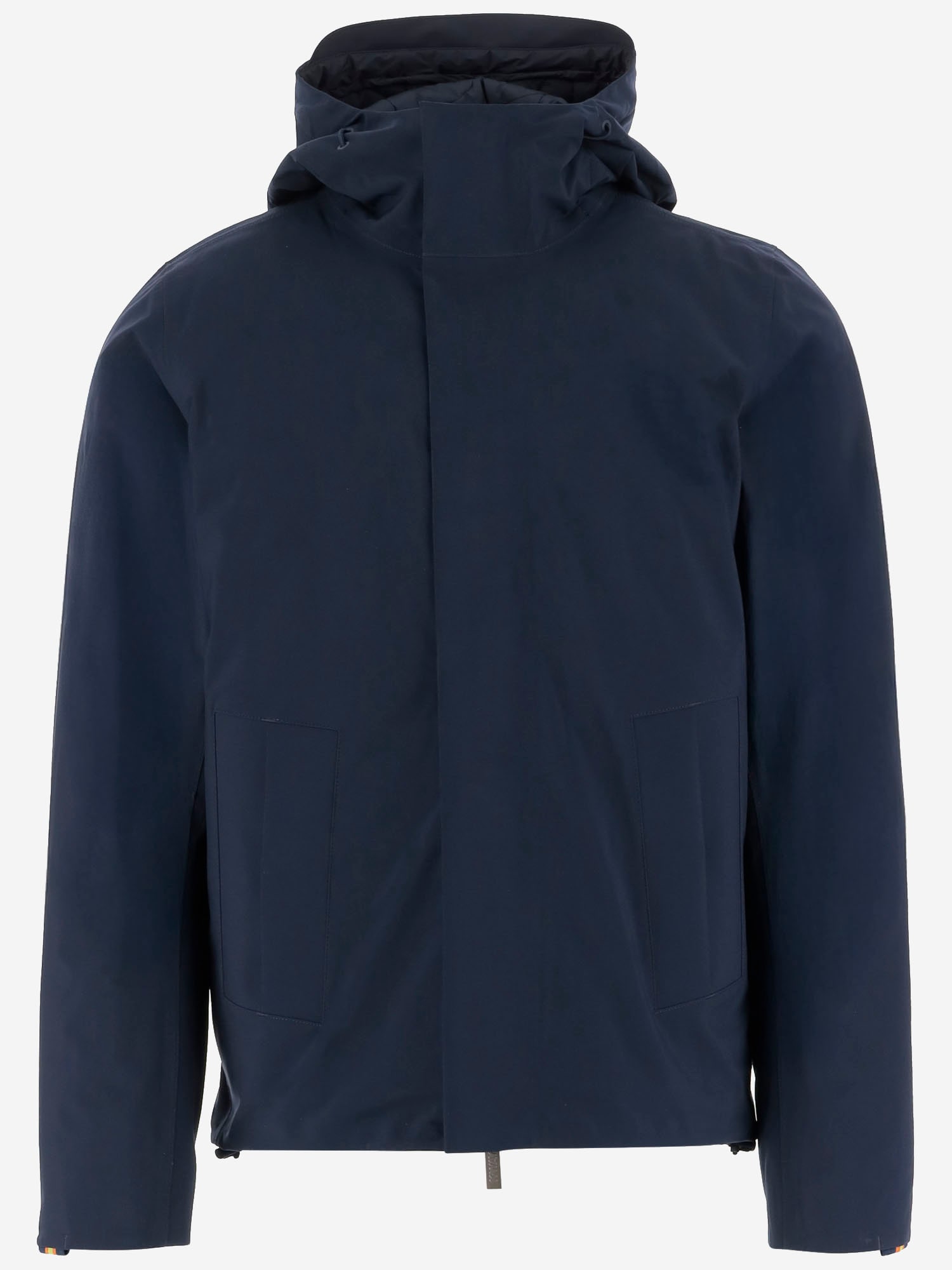 K-way High-collar Adjustable-hood Coat In Blue