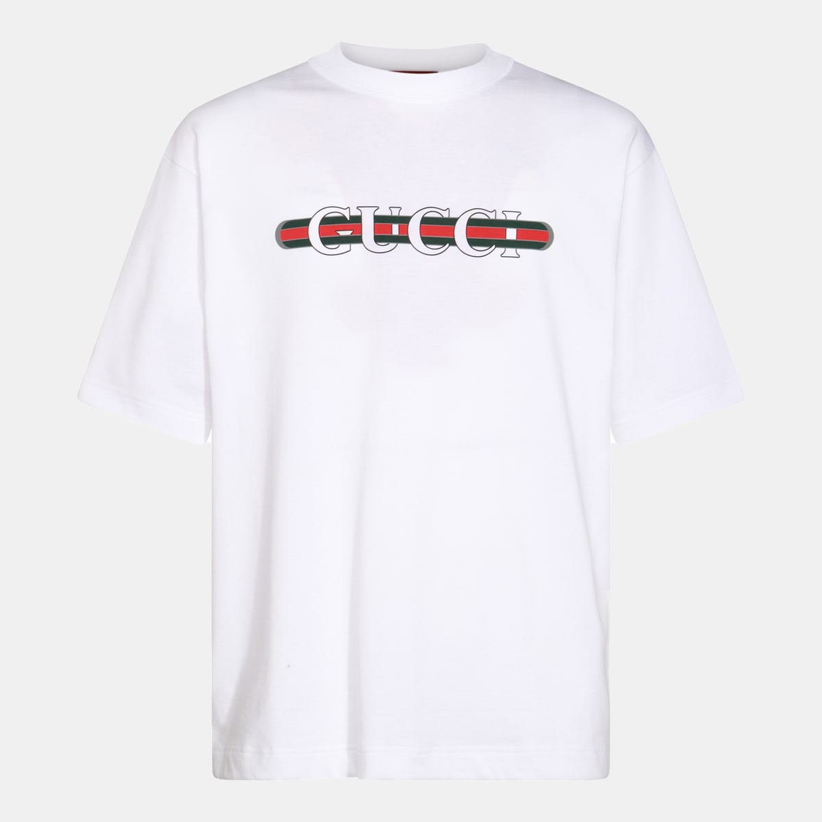 Shop Gucci White Cotton T-shirt