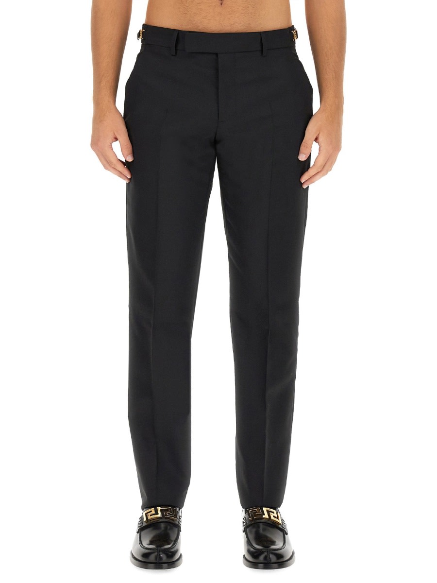 Shop Versace Formal Pants In Black