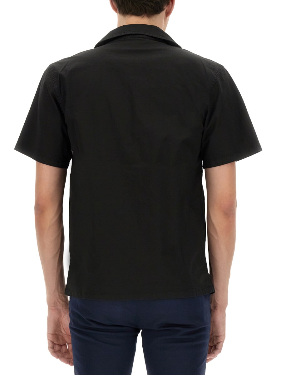 Shop Department Five Hawaiian Shirt With Logo Print In Black