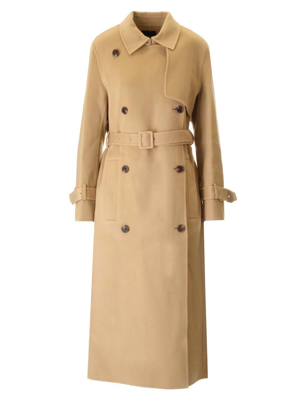 Shop Theory Wool Coat In Brown