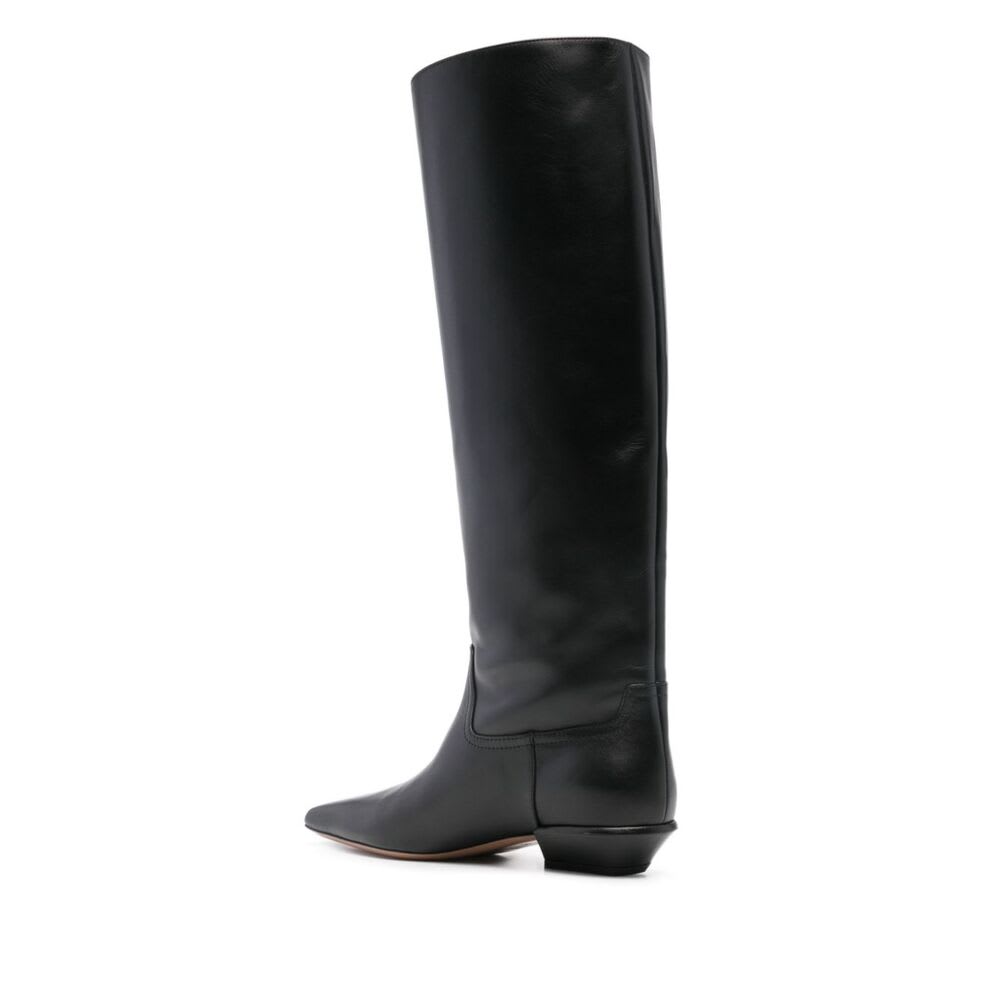 Paris Texas Leather Bettina Boots With Squared Toe In Black