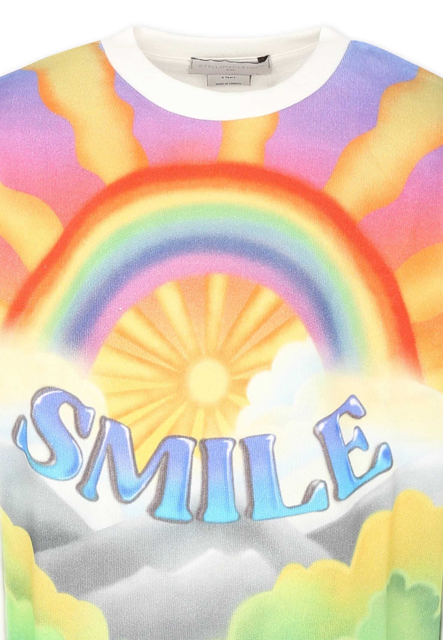 Stella Mccartney Smile Print Sweatshirt In White