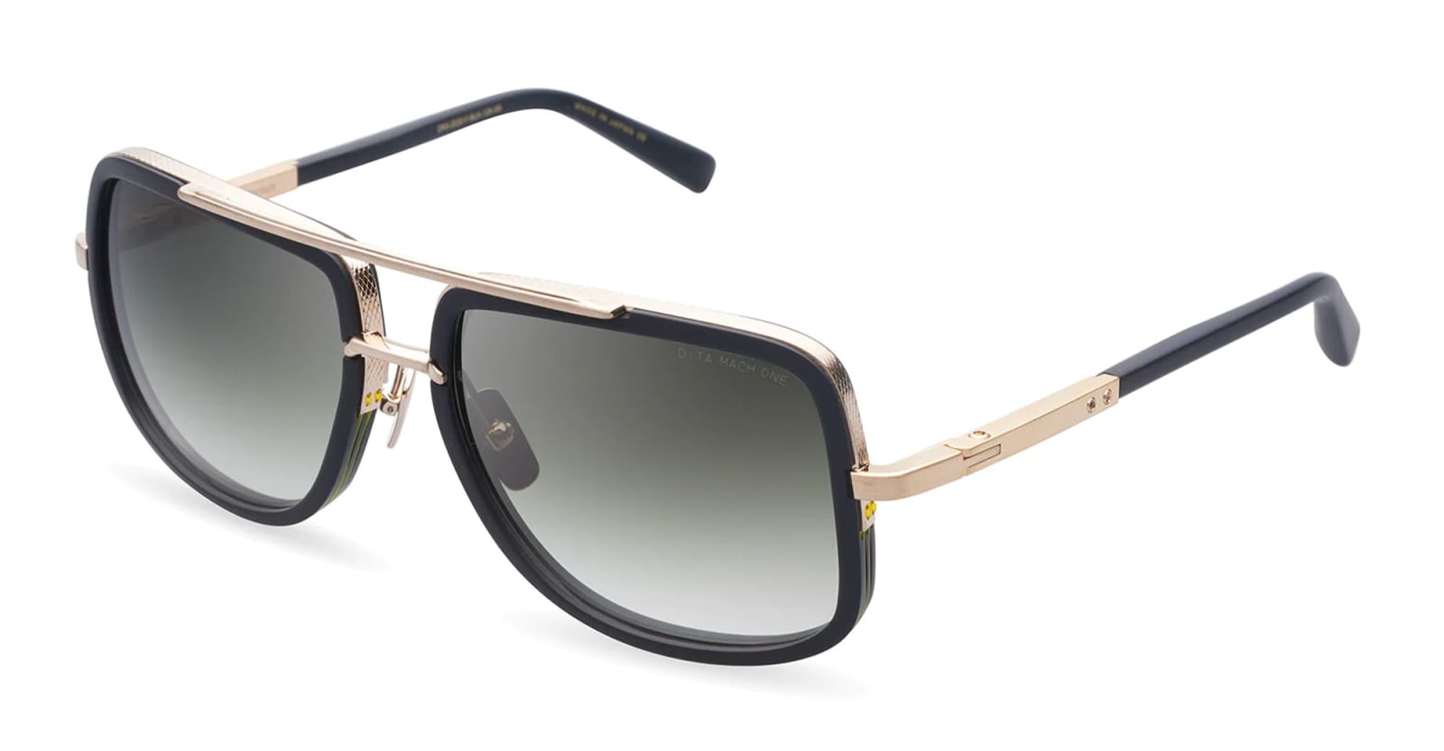 Shop Dita Mach-one - Matte Black / Antique 12k Gold Sunglasses