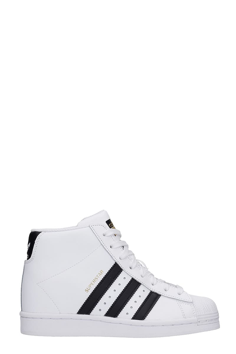 ADIDAS ORIGINALS SUPERSTAR UP W SNEAKERS IN WHITE LEATHER,FW0118