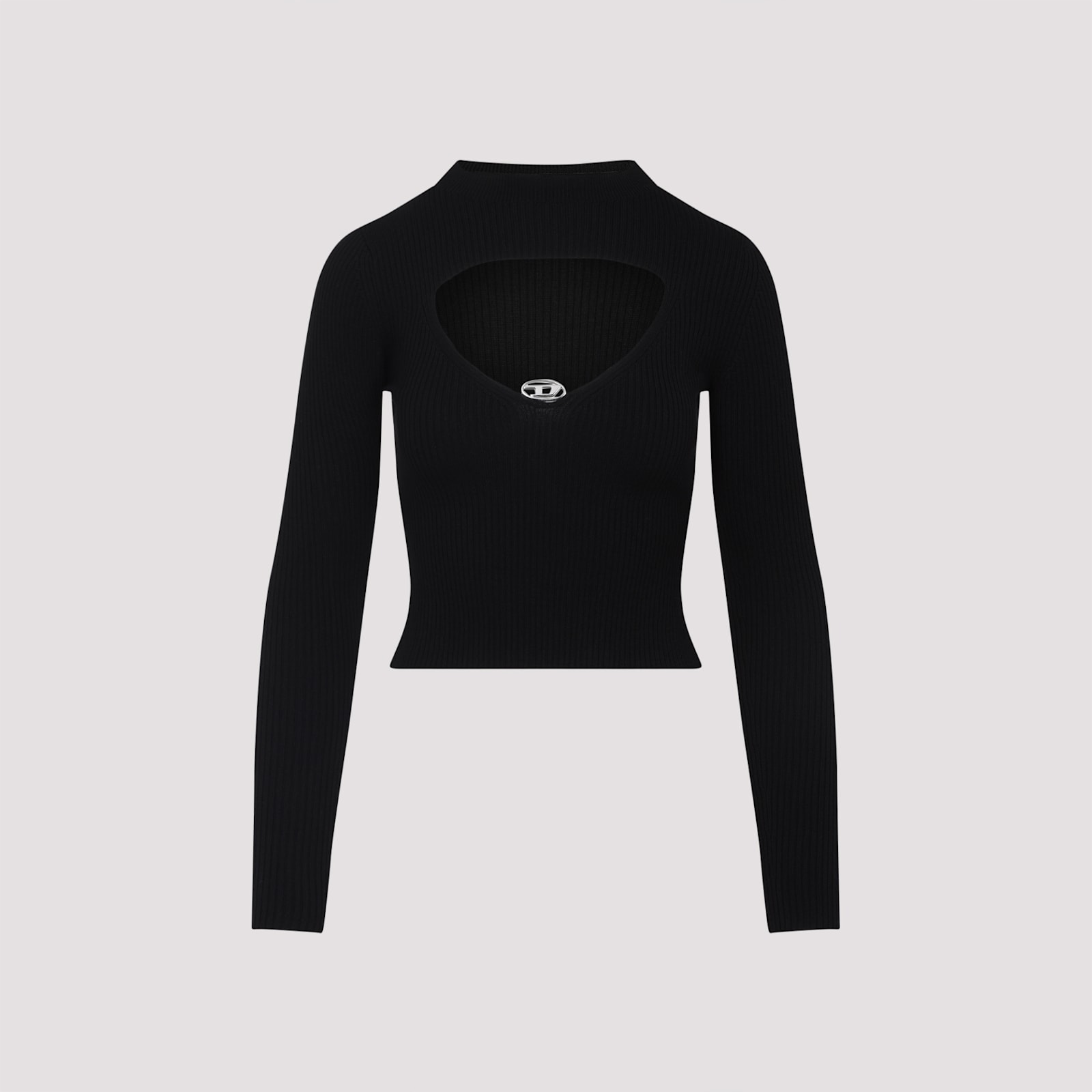 Diesel Womens 9xx M-olina Cut-out Wool Knitted Top In Black
