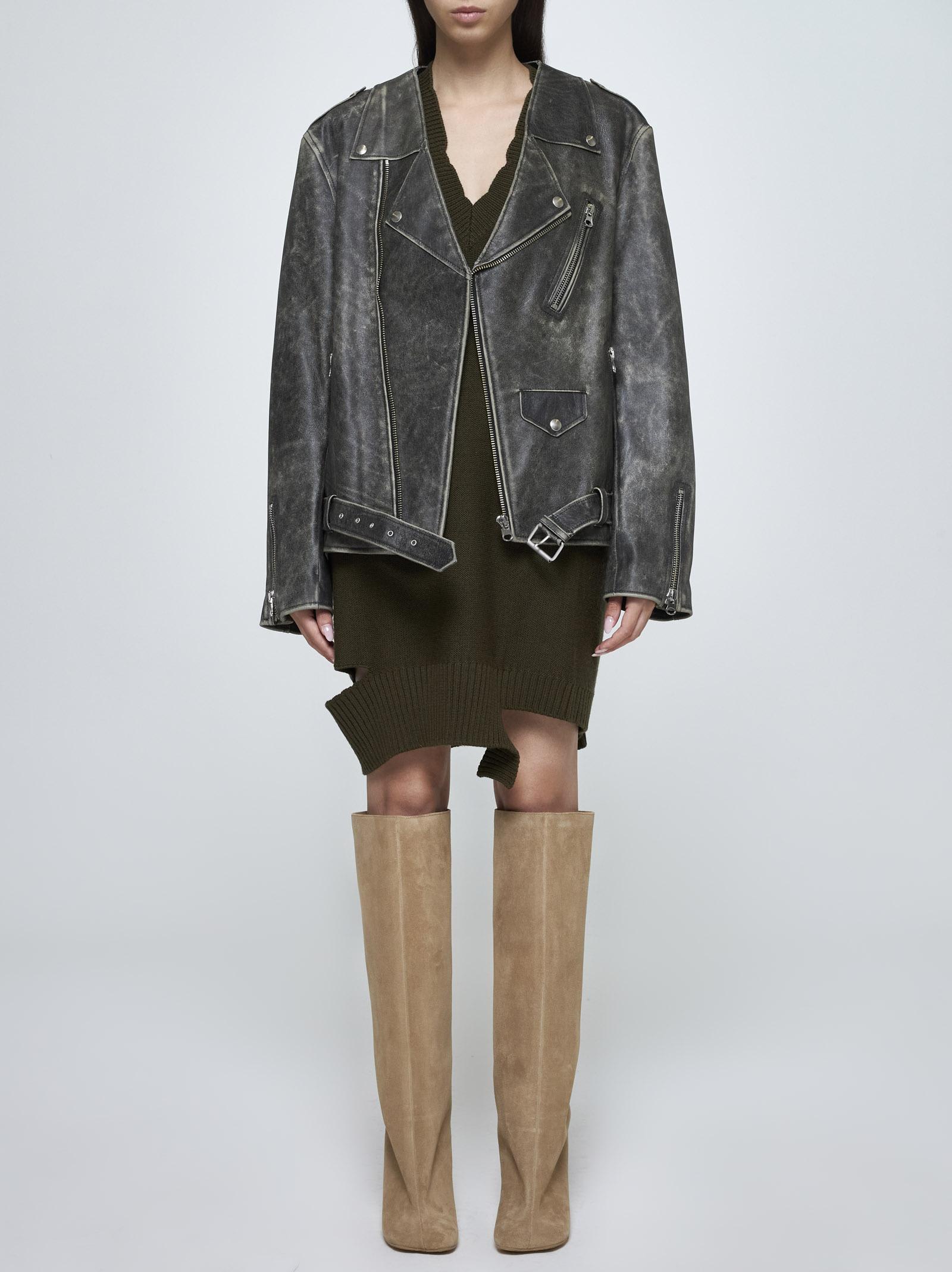 Shop Mm6 Maison Margiela High-neck Mid-length Coat In Black