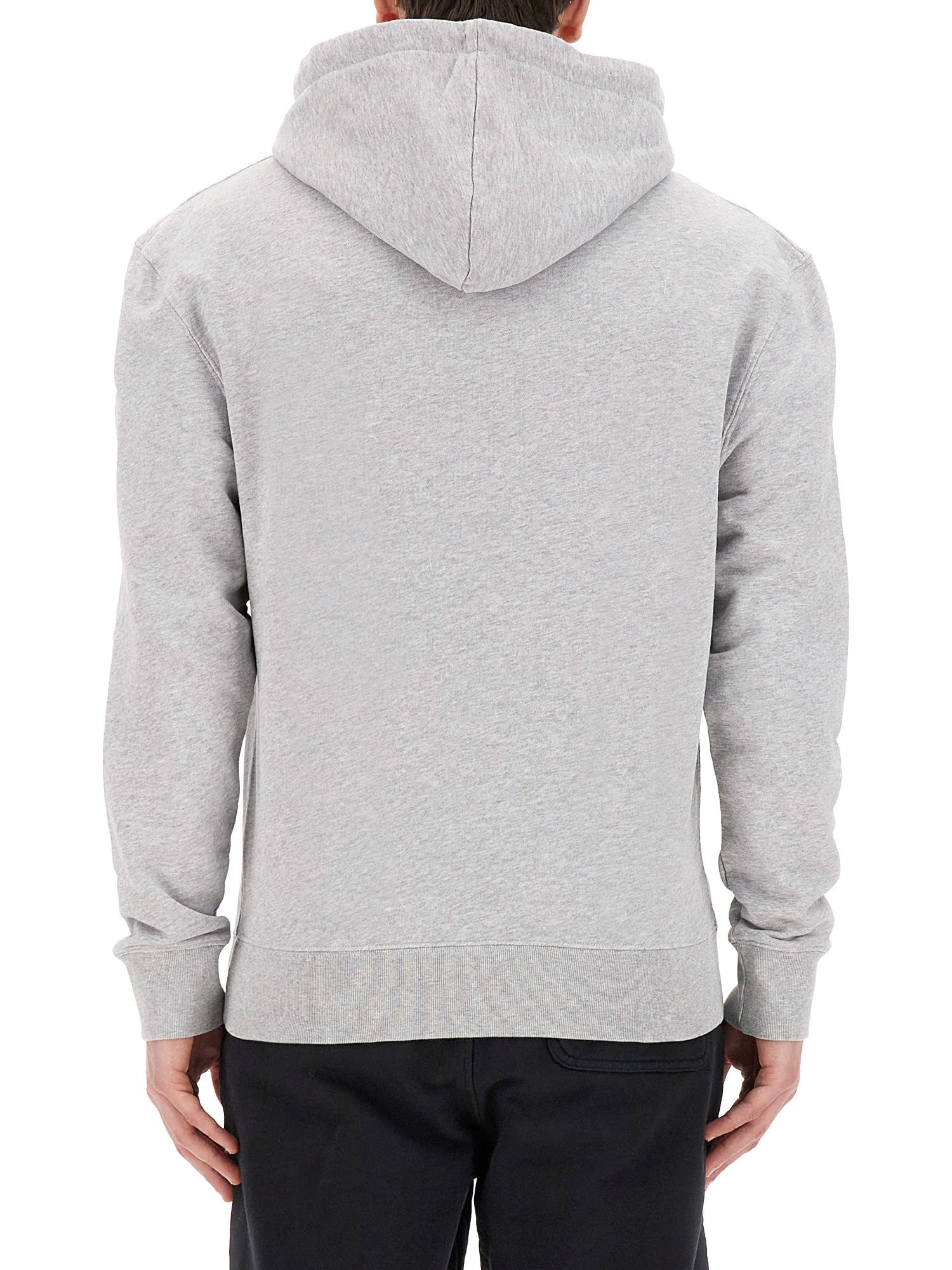 Shop Maison Kitsuné Sweatshirt With Fox Patch In Grey