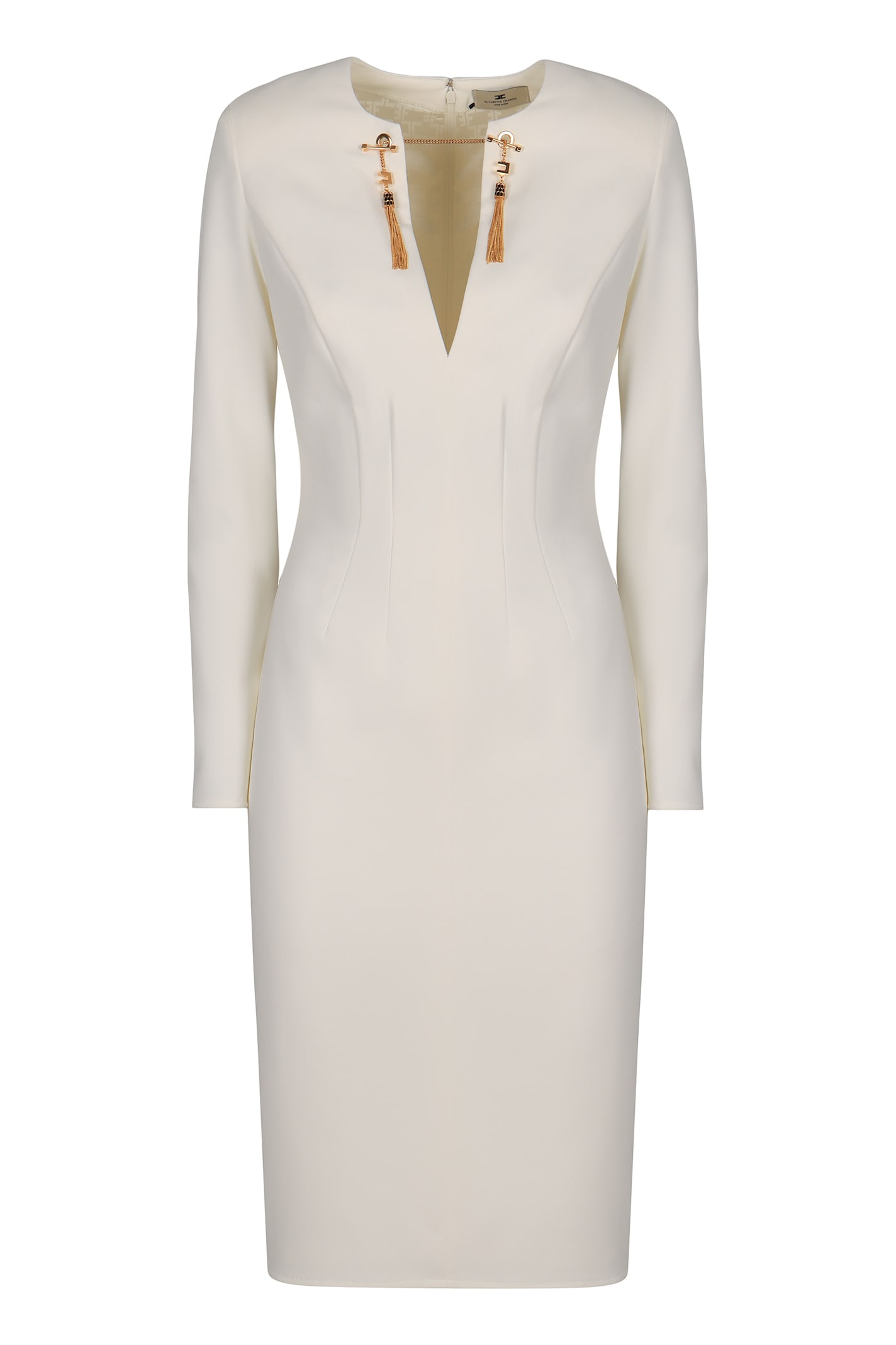 Elisabetta Franchi I Live In Lightweight Crêpe With A Chain Jewelry.