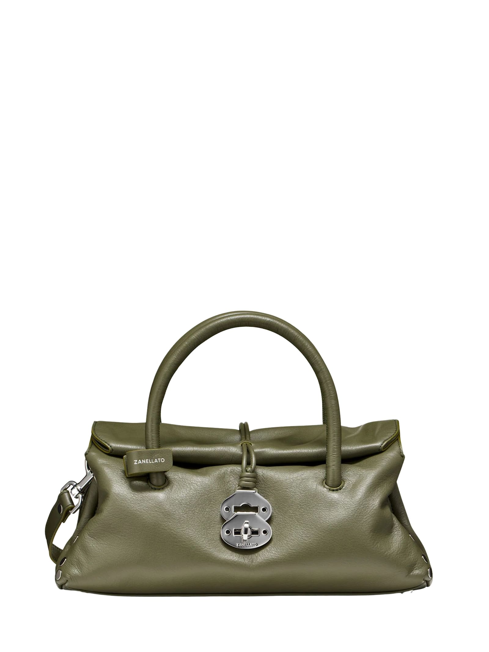 Zanellato Small Saeta Handmade Leather Handbag In Green