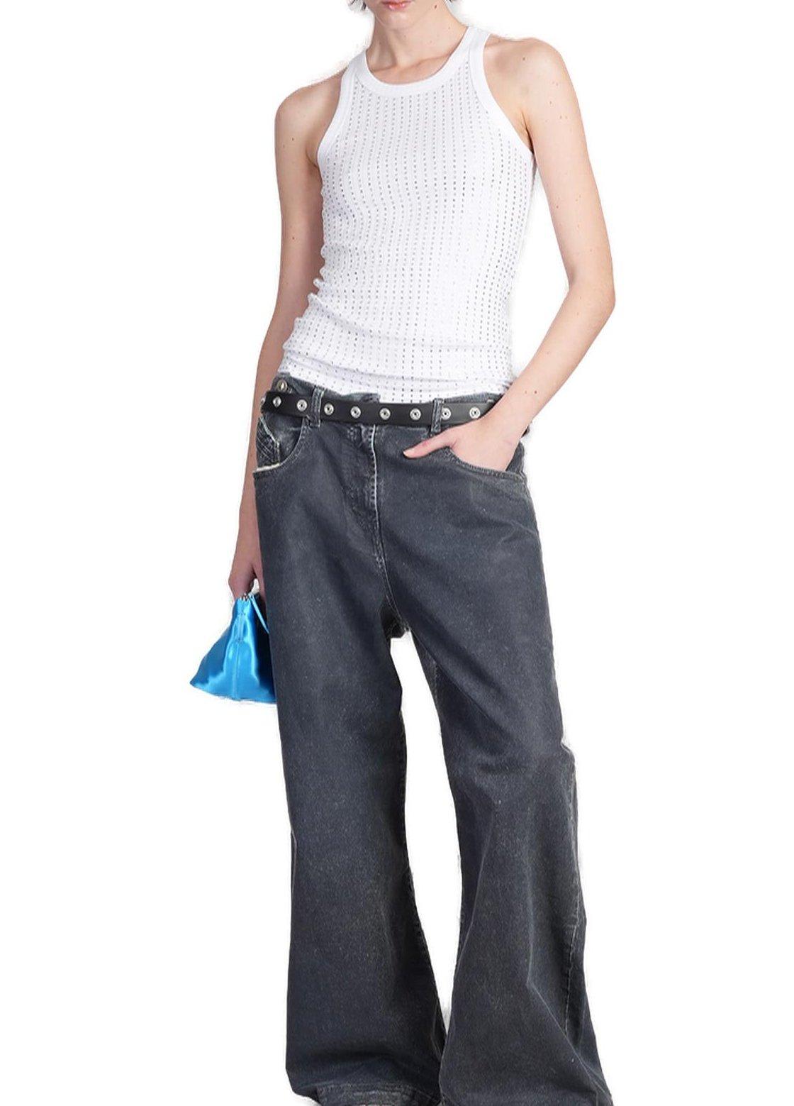 Attico Top With Crystals In White