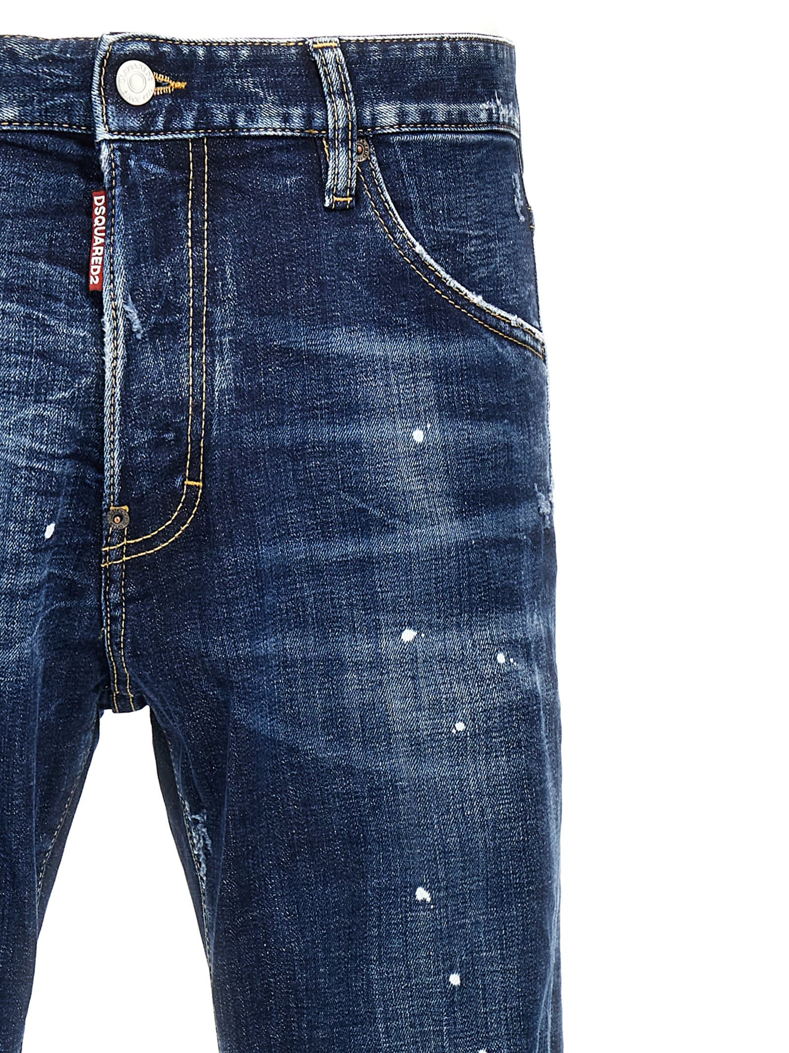 Dsquared2 Blue Narrow Denim Jeans In Navy Blue