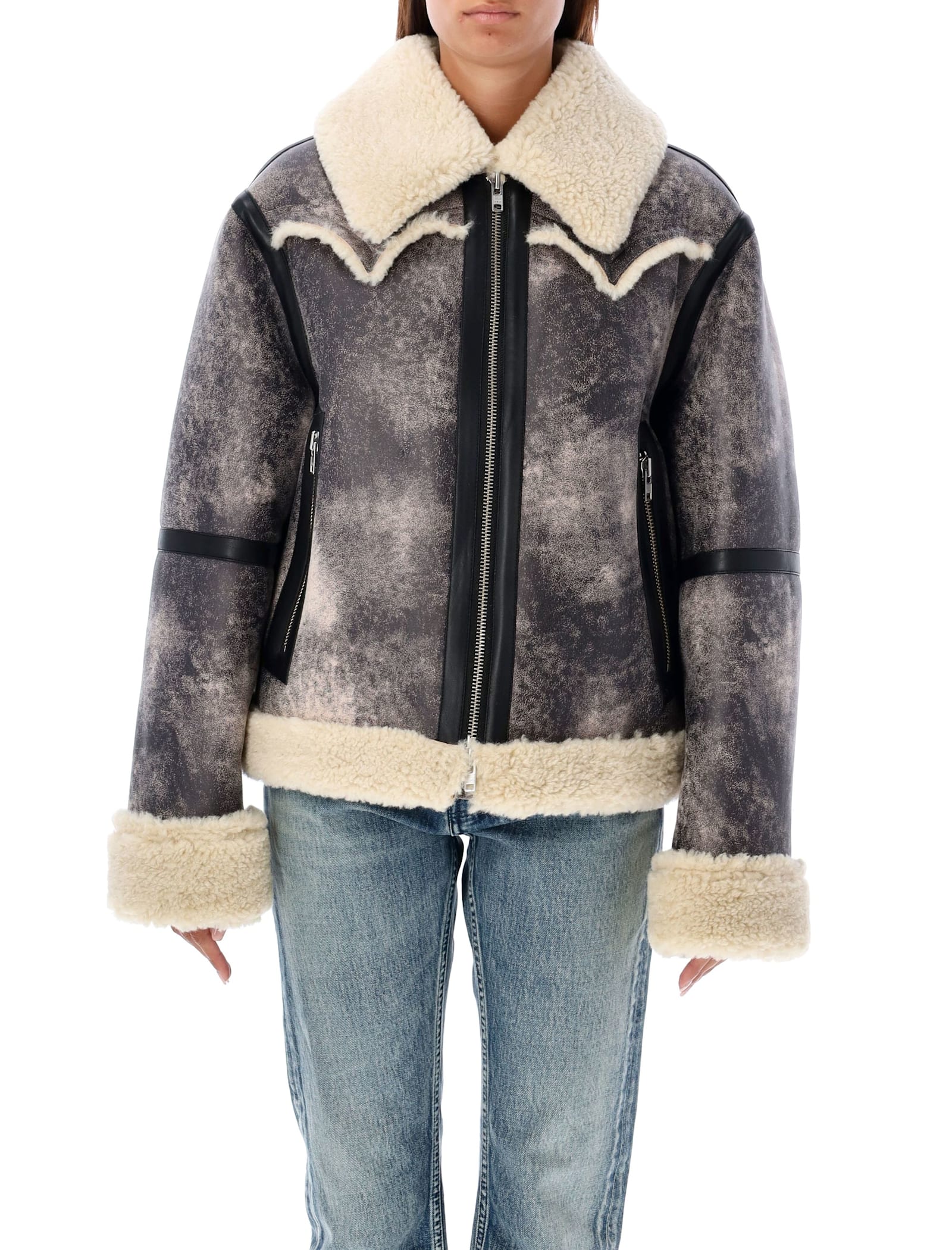 Eco Shearling Aviator Jacket