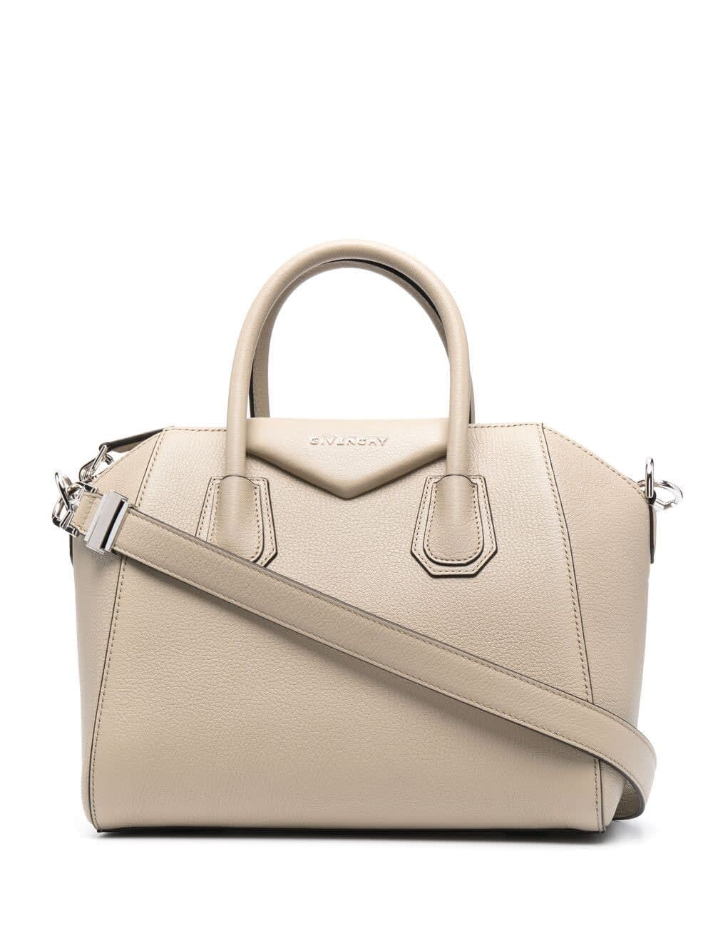 Givenchy Small Antigona Bag In Beige Grain Leather