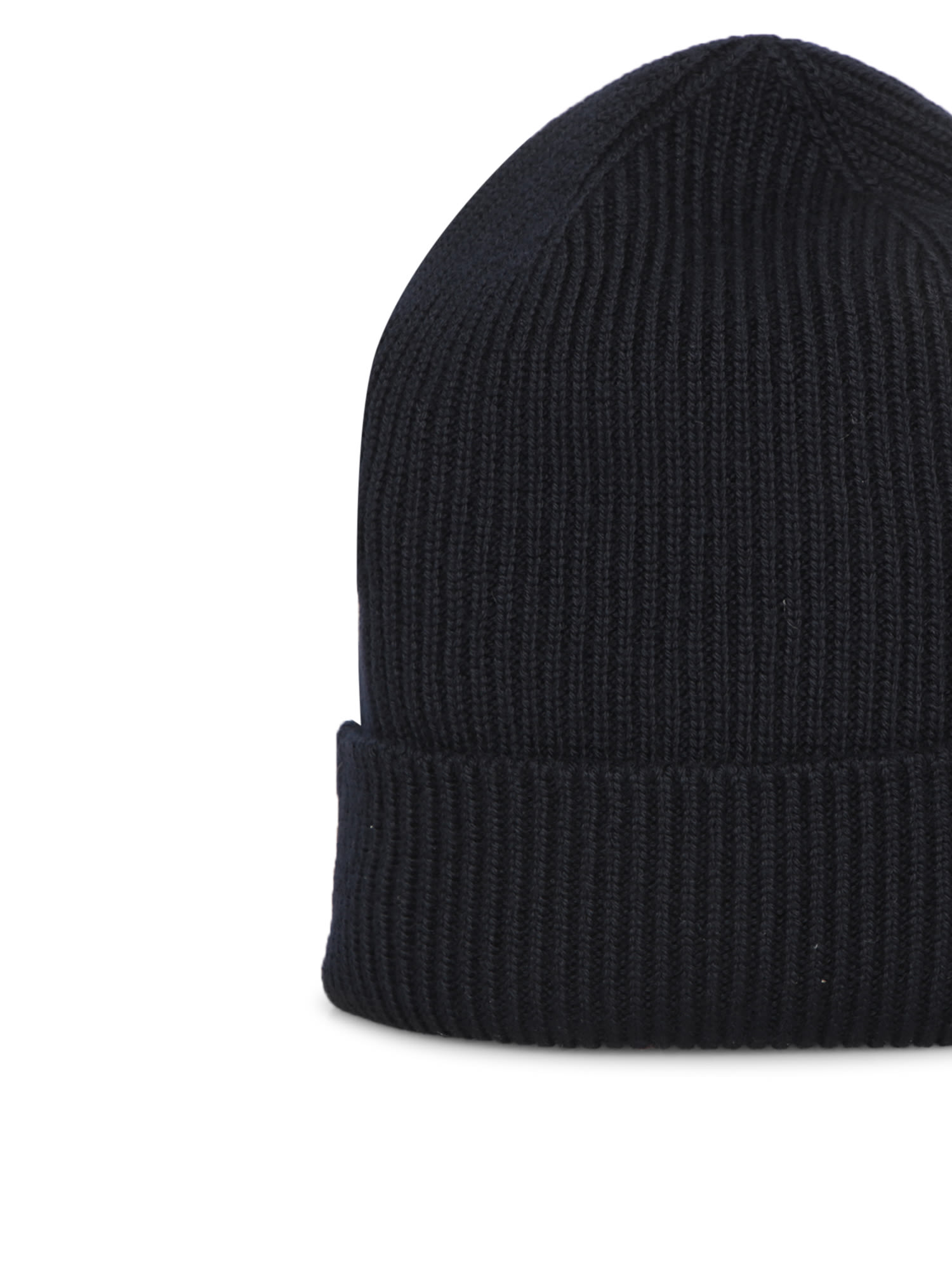 Shop Moncler Logo Blue Beanie