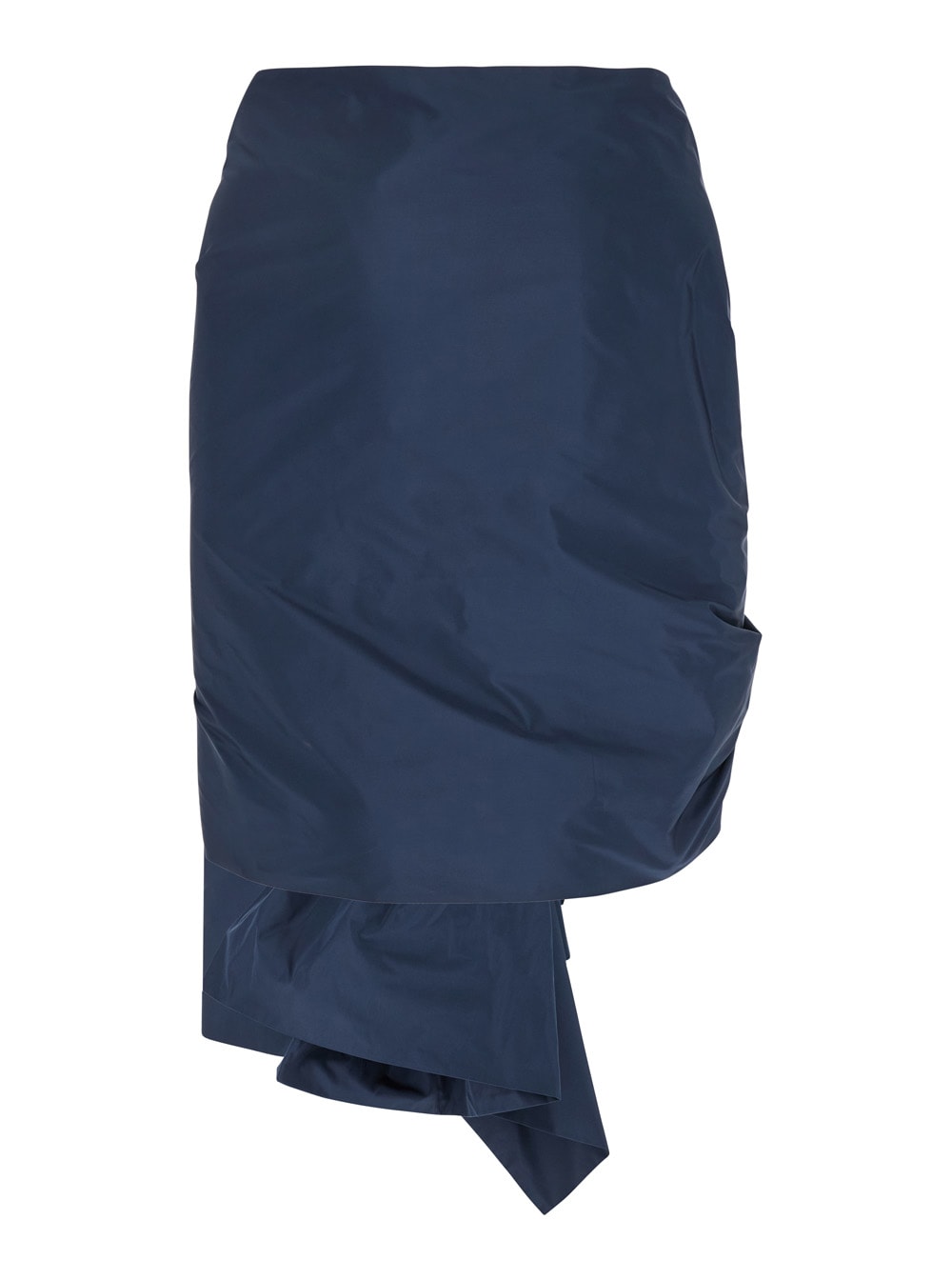 P.a.r.o.s.h Blue Asymmetric Cape With Knot Detail In Blu