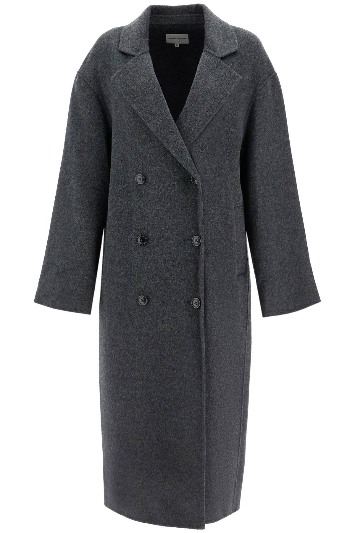 Shop Loulou Studio Long Wool And Cashmere Coat Borne In Anthracite (grey)