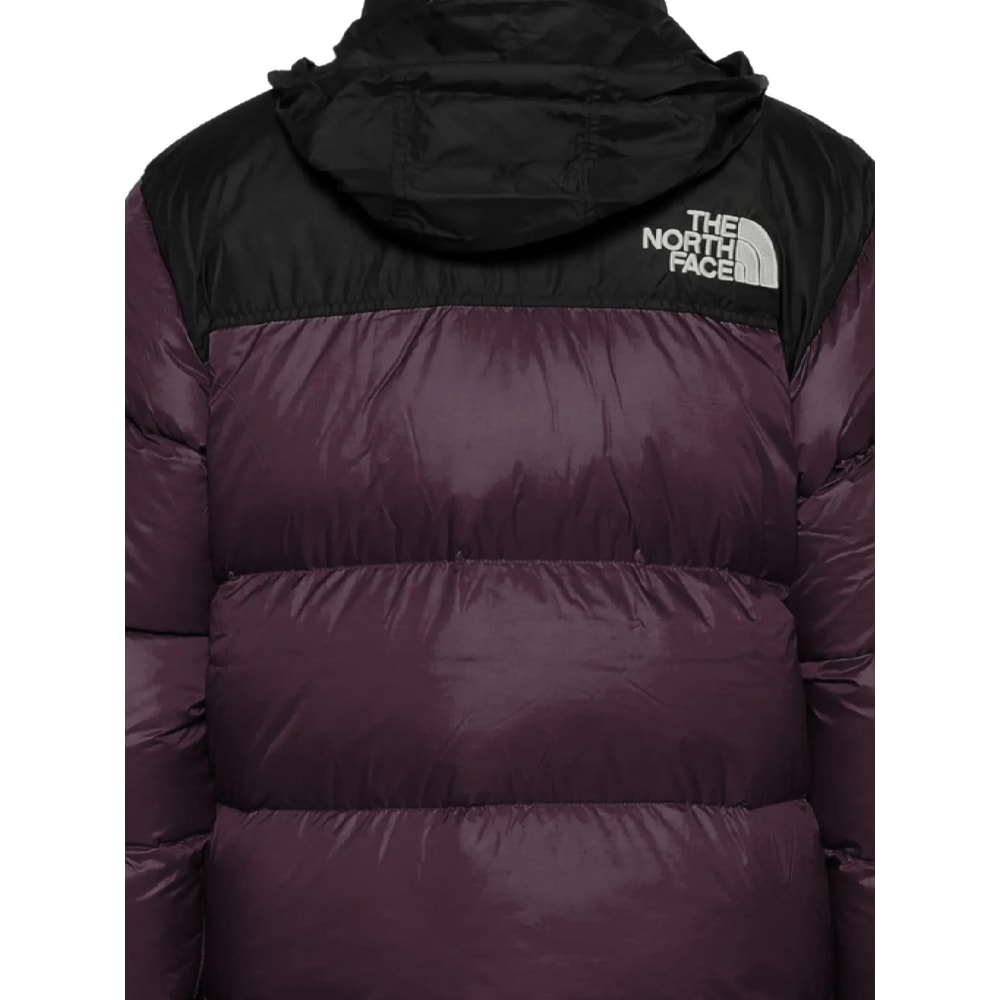 The North Face Retro Hooded Quilted Jacket For Winter In Purple