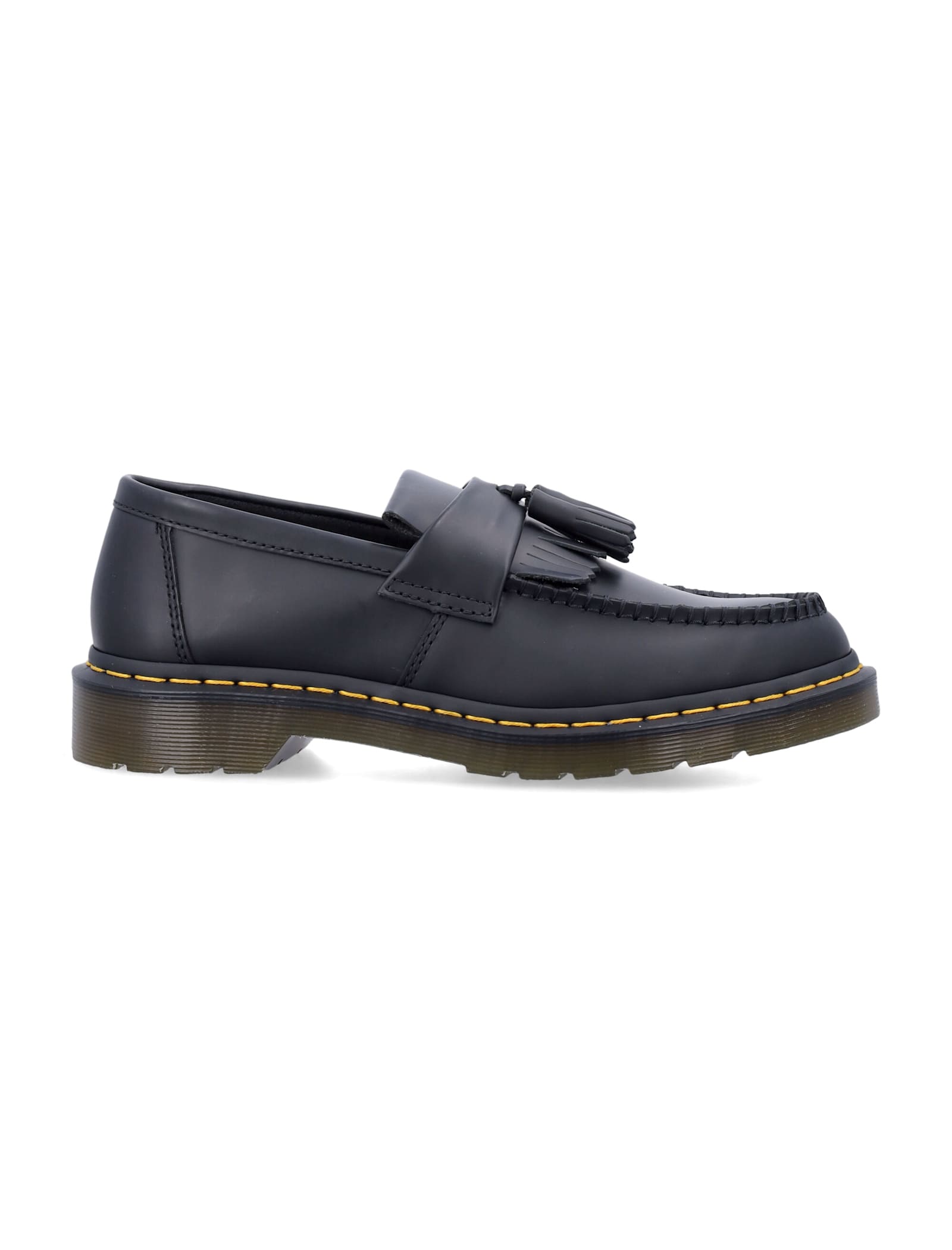 Shop Dr. Martens' Adrian Yellow Stitch Shoes In Black